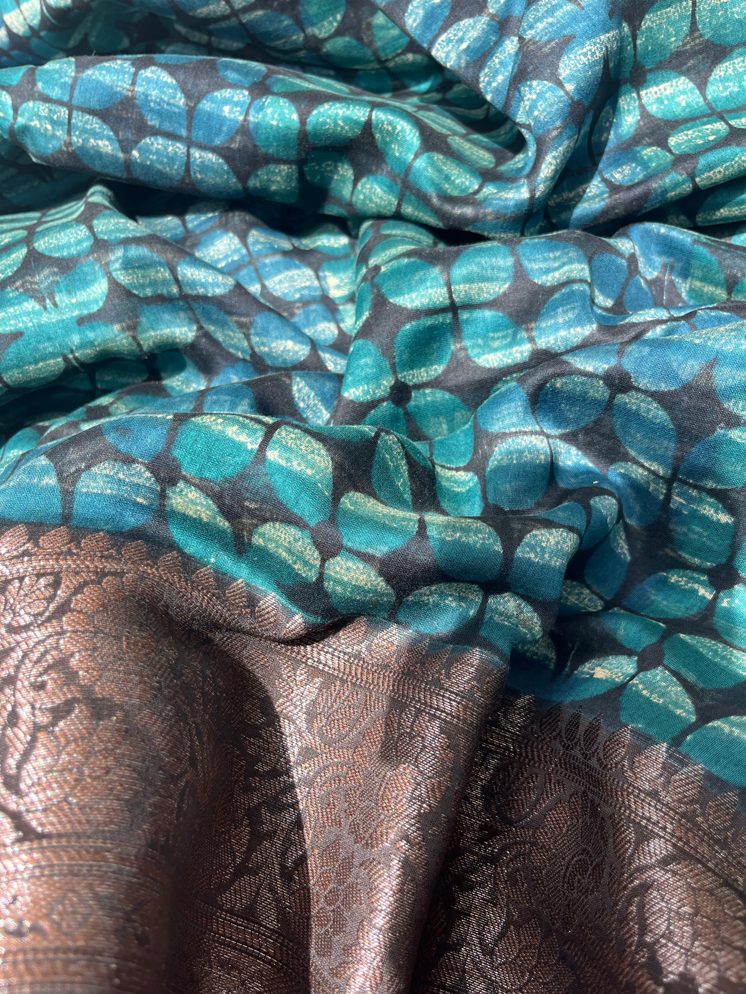 Purple, Pink, Yellow & Blue Multicolor Pure Cotton Chanderi Saree