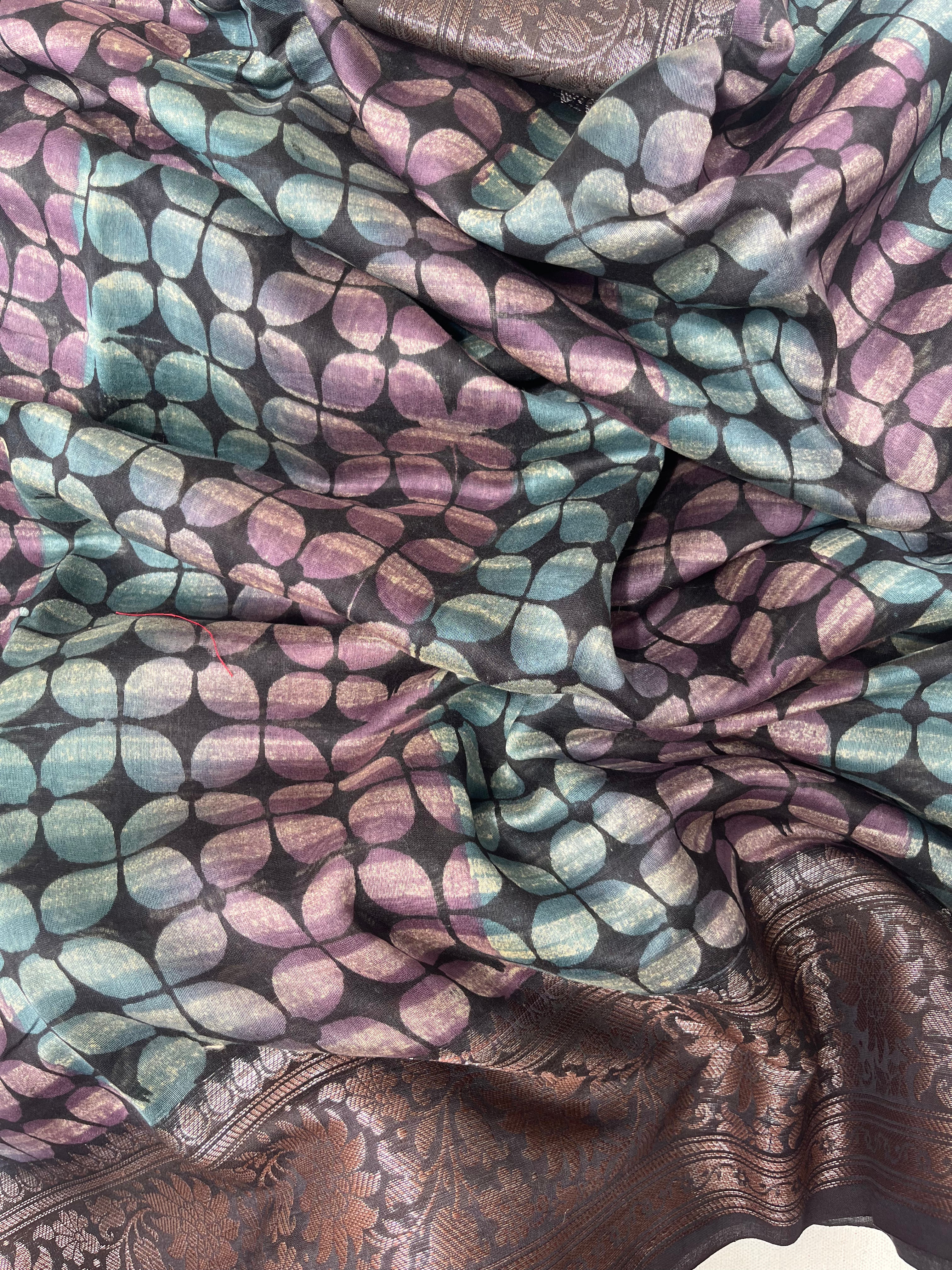 Purple, Pink, Yellow & Blue Multicolor Pure Cotton Chanderi Saree