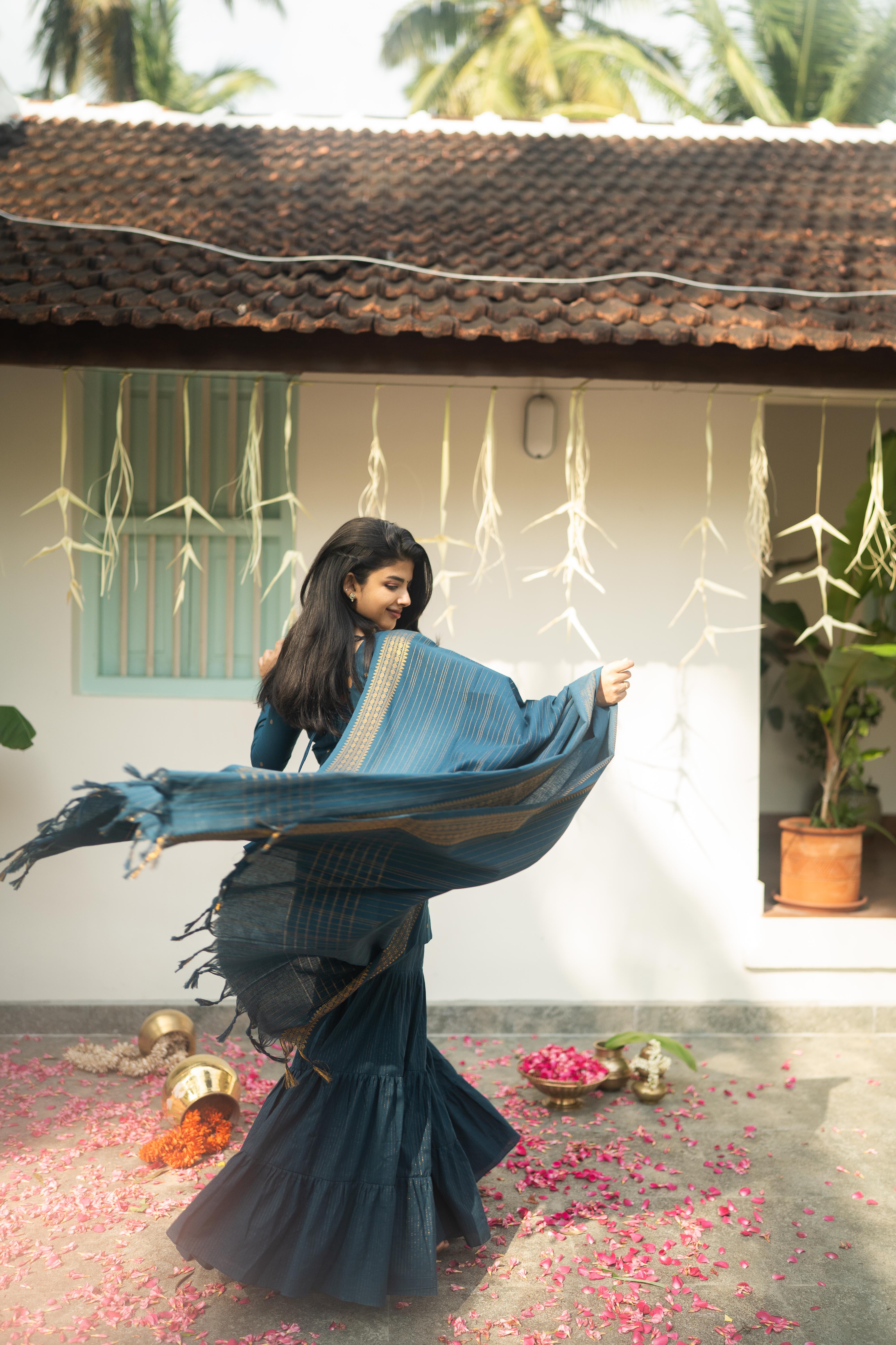 Blue Sharara Set