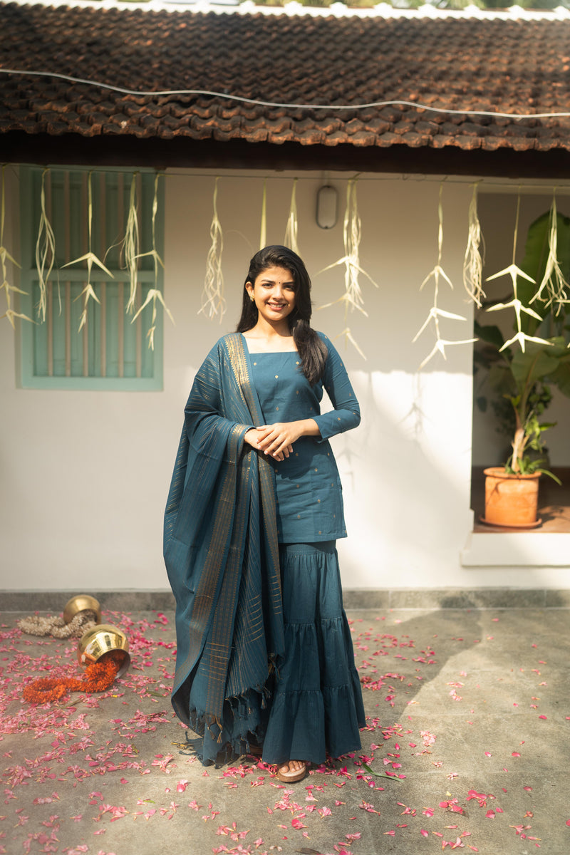Blue Sharara Set