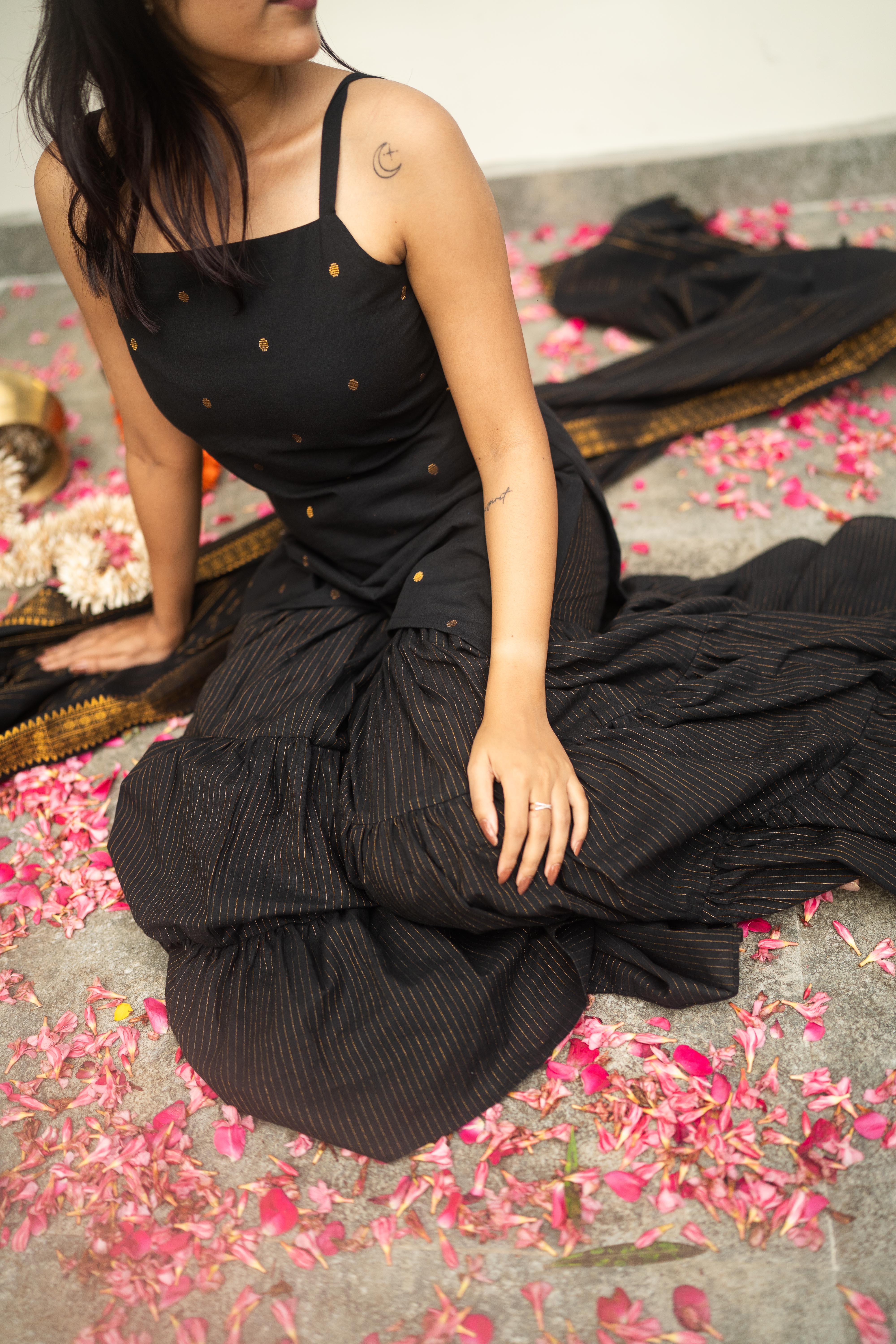 Black Sharara Set