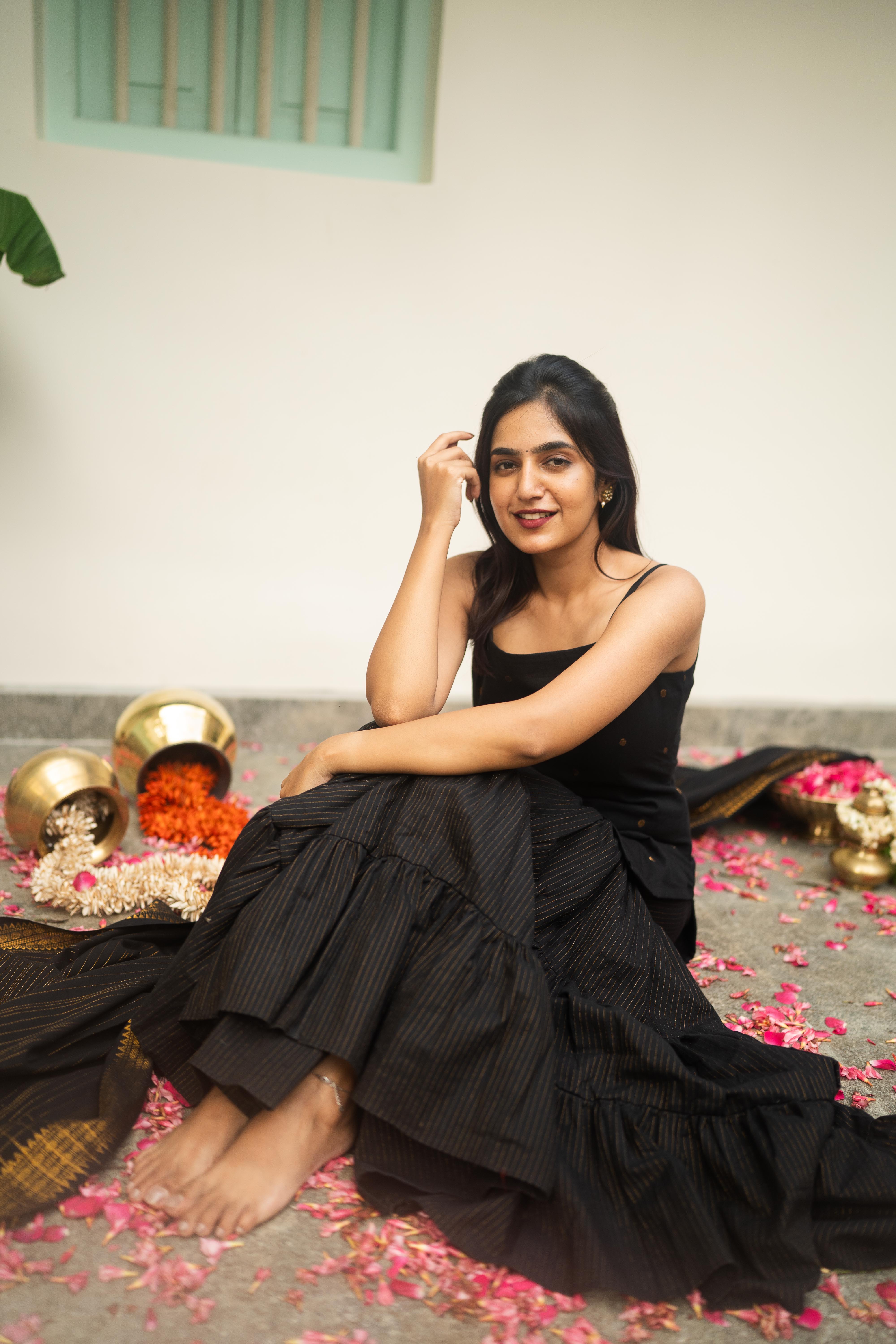 Black Sharara Set