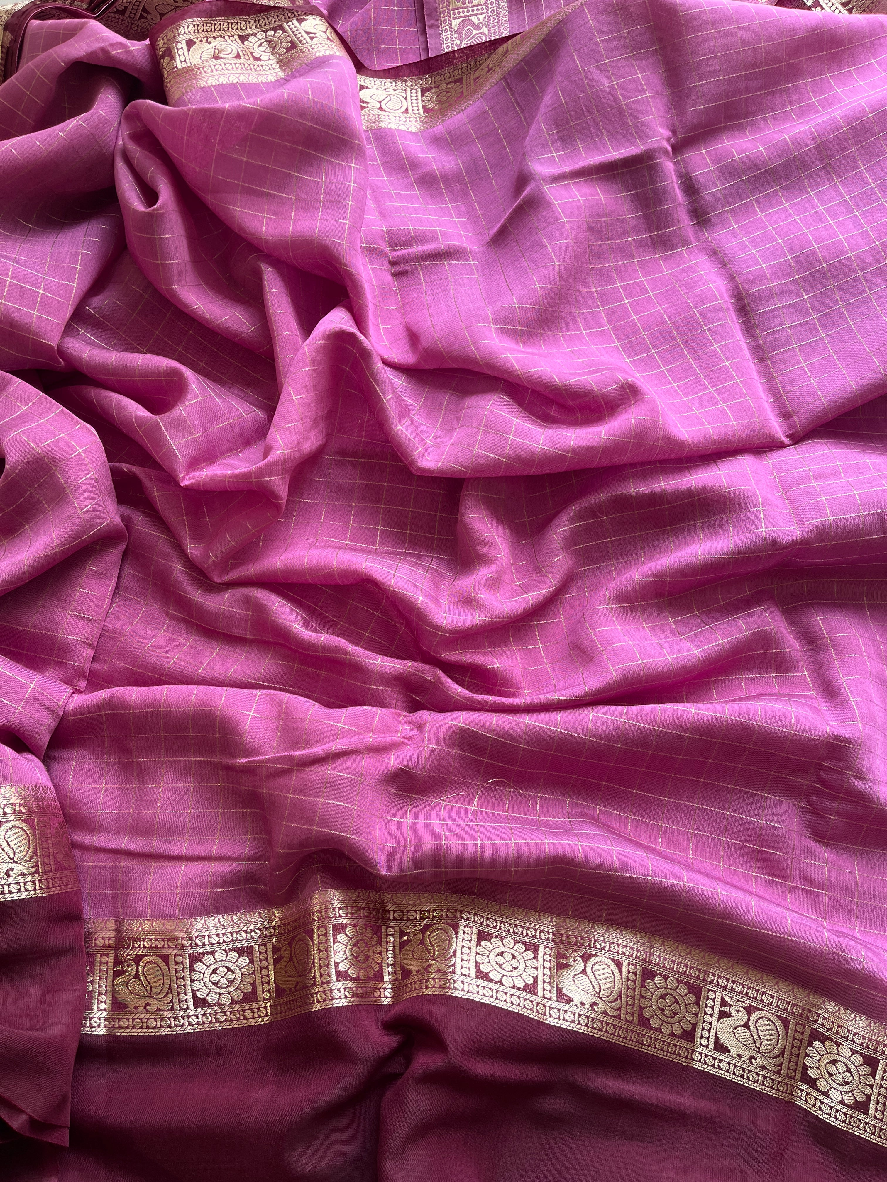 Mauve Semi soft silk saree