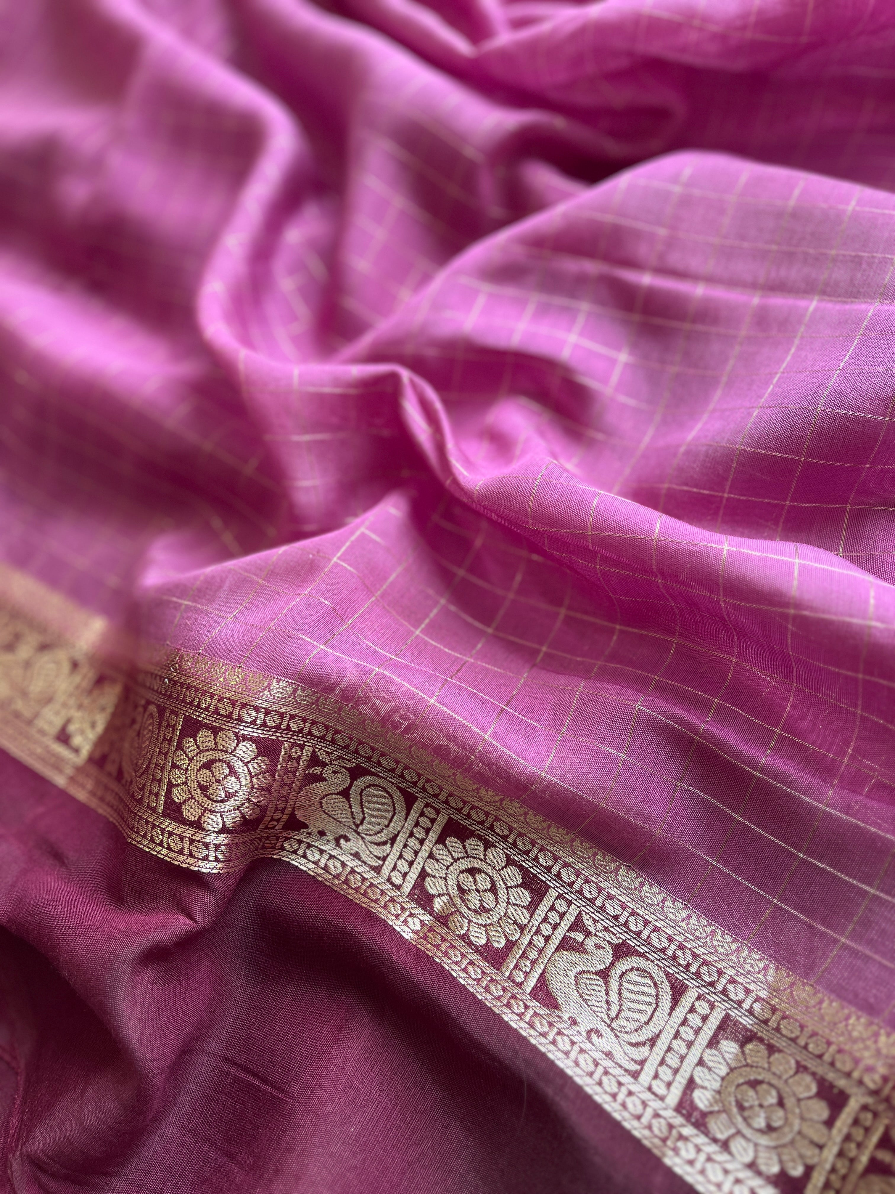 Mauve Semi soft silk saree