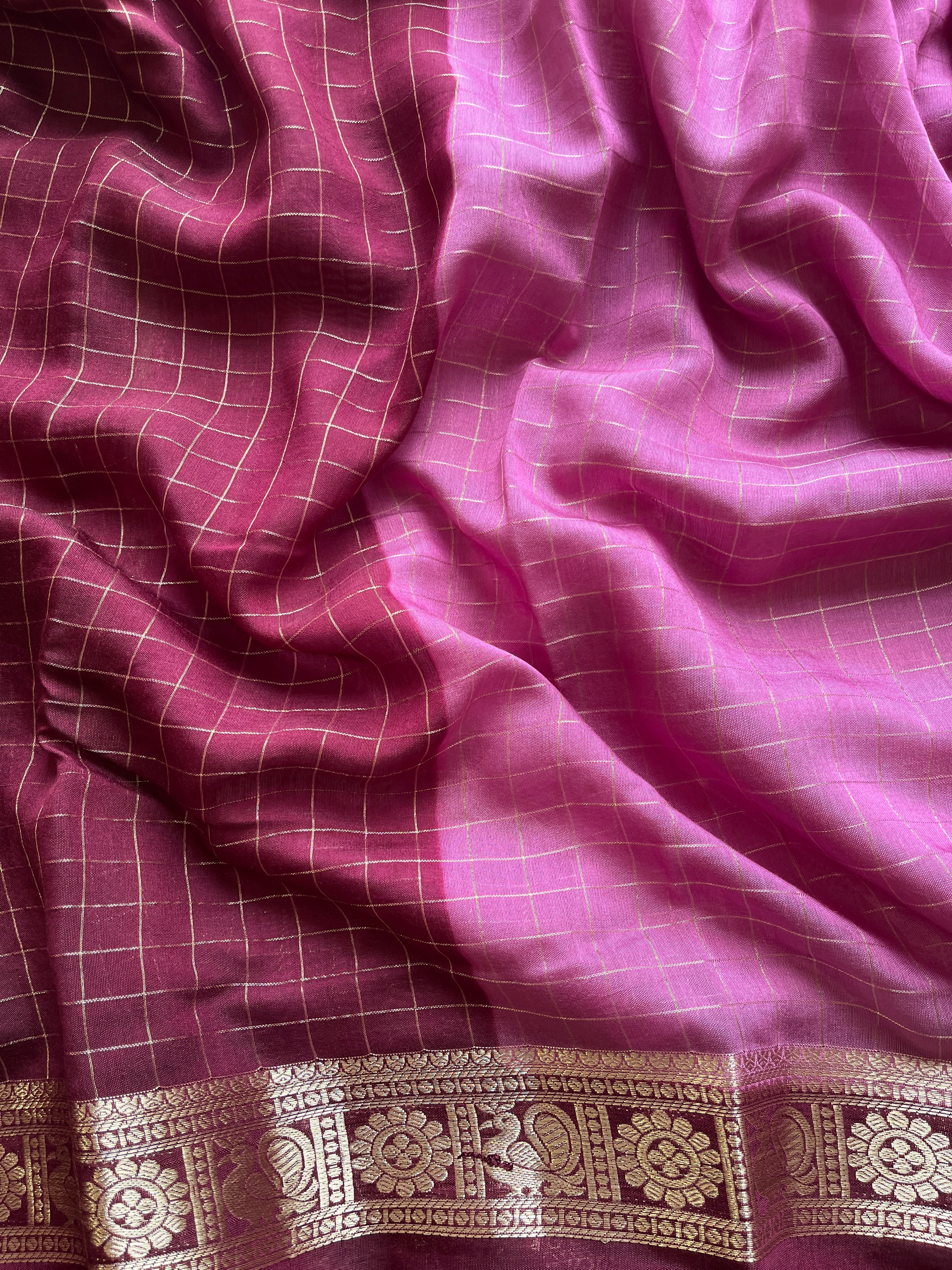 Mauve Semi soft silk saree