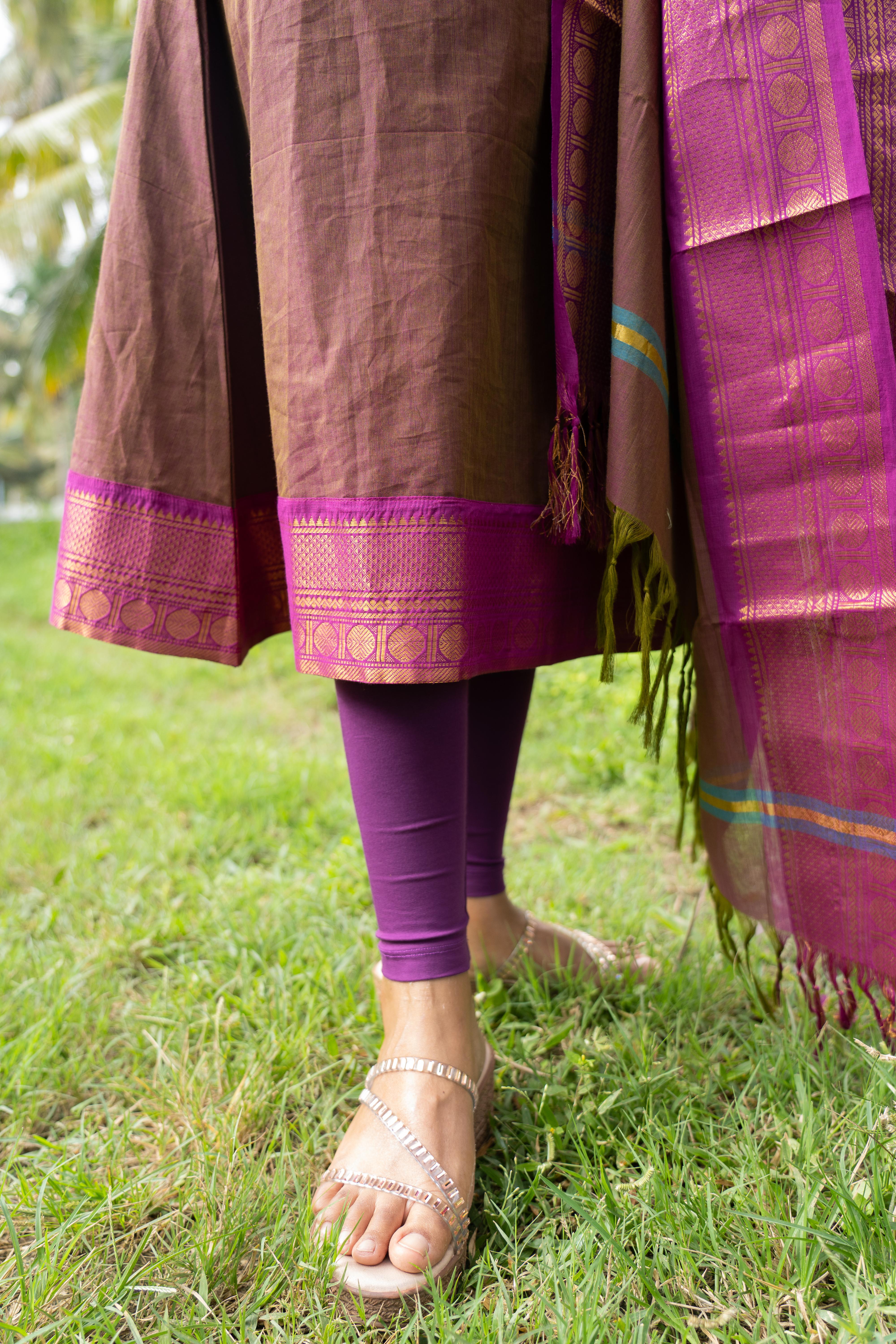 Brown Kanchi Cotton Top & Dupatta