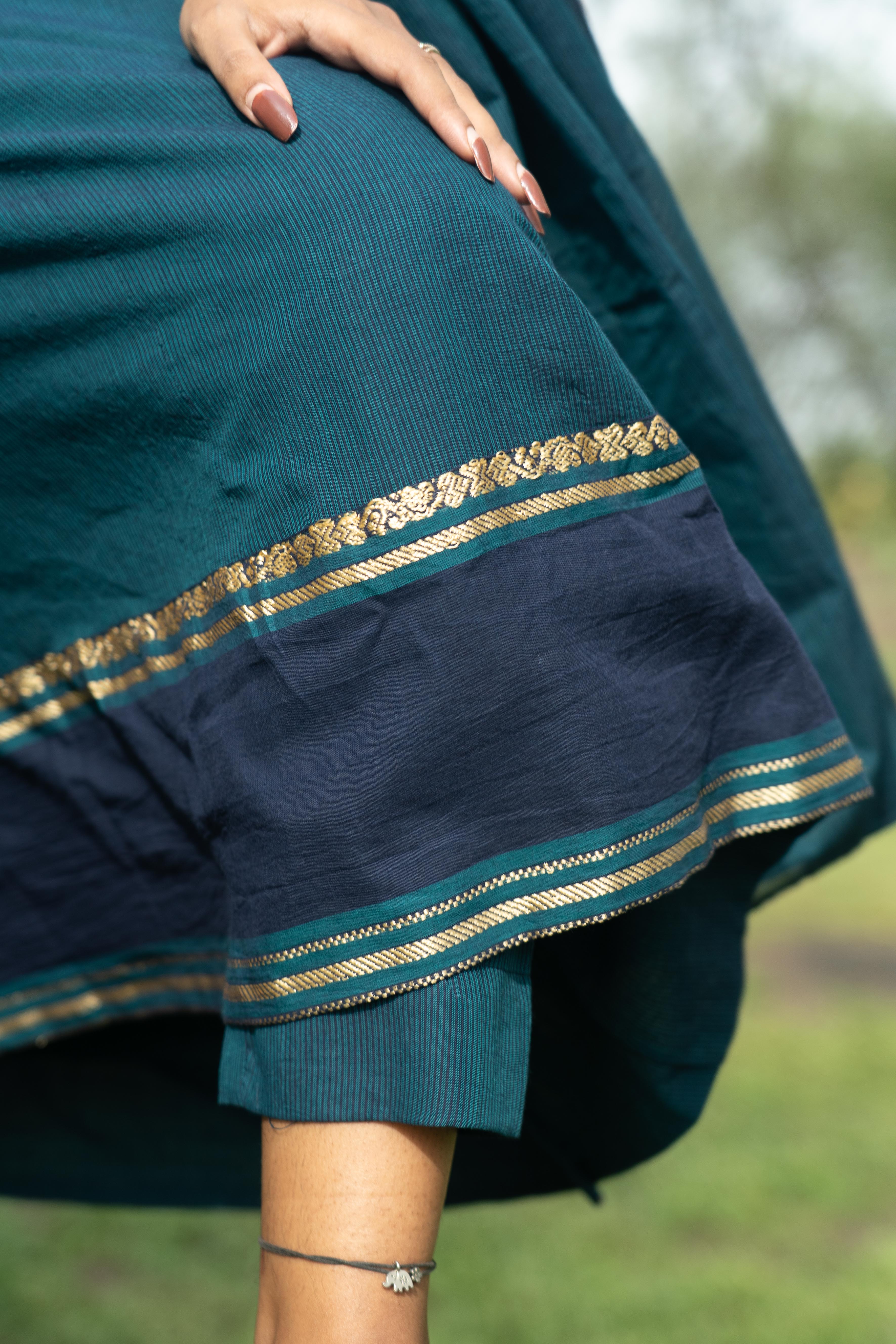 Blue Kadhambari Cotton (Pant / Bottom Only)