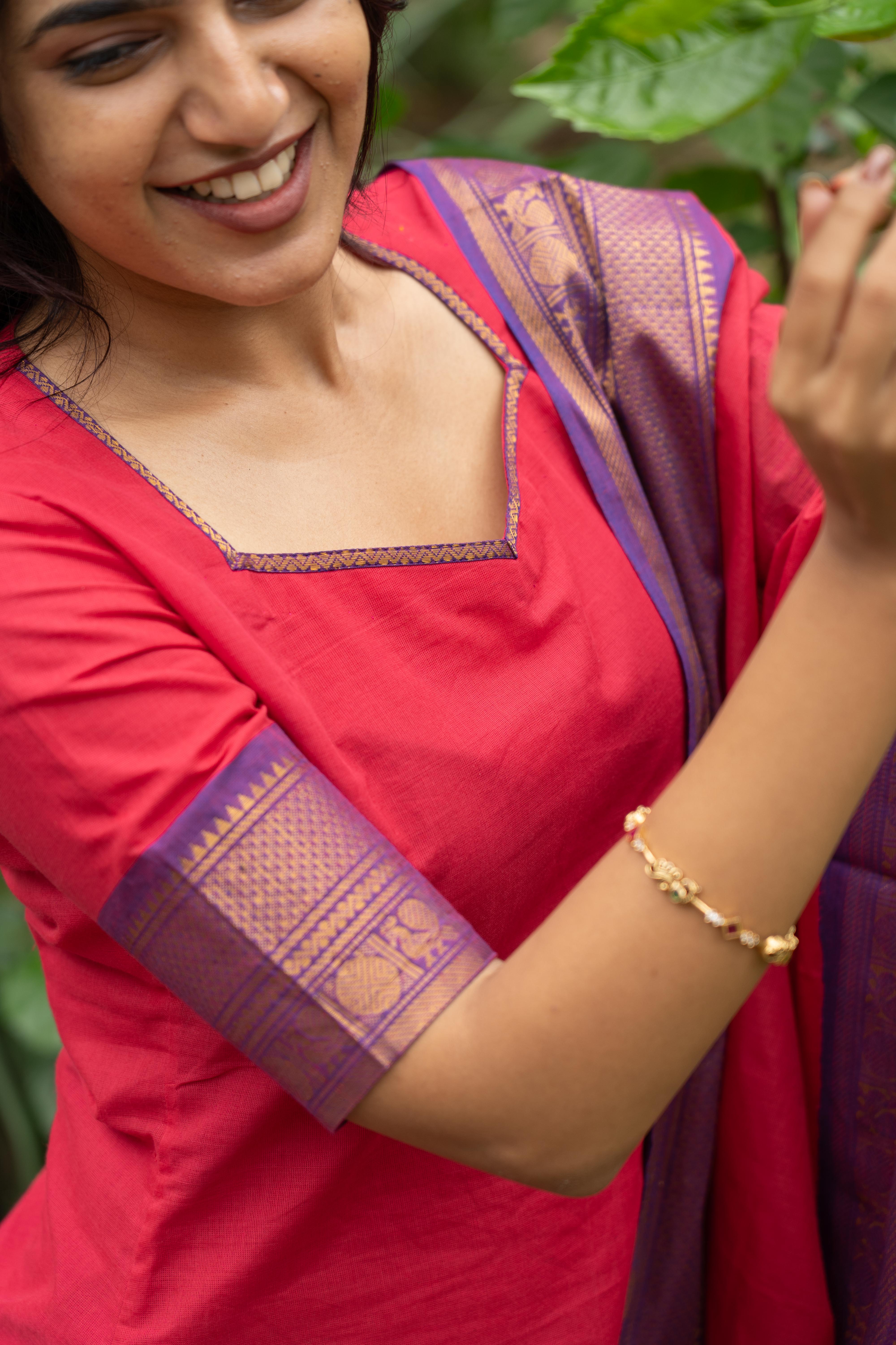 Pink Kanchi Cotton Top & Dupatta