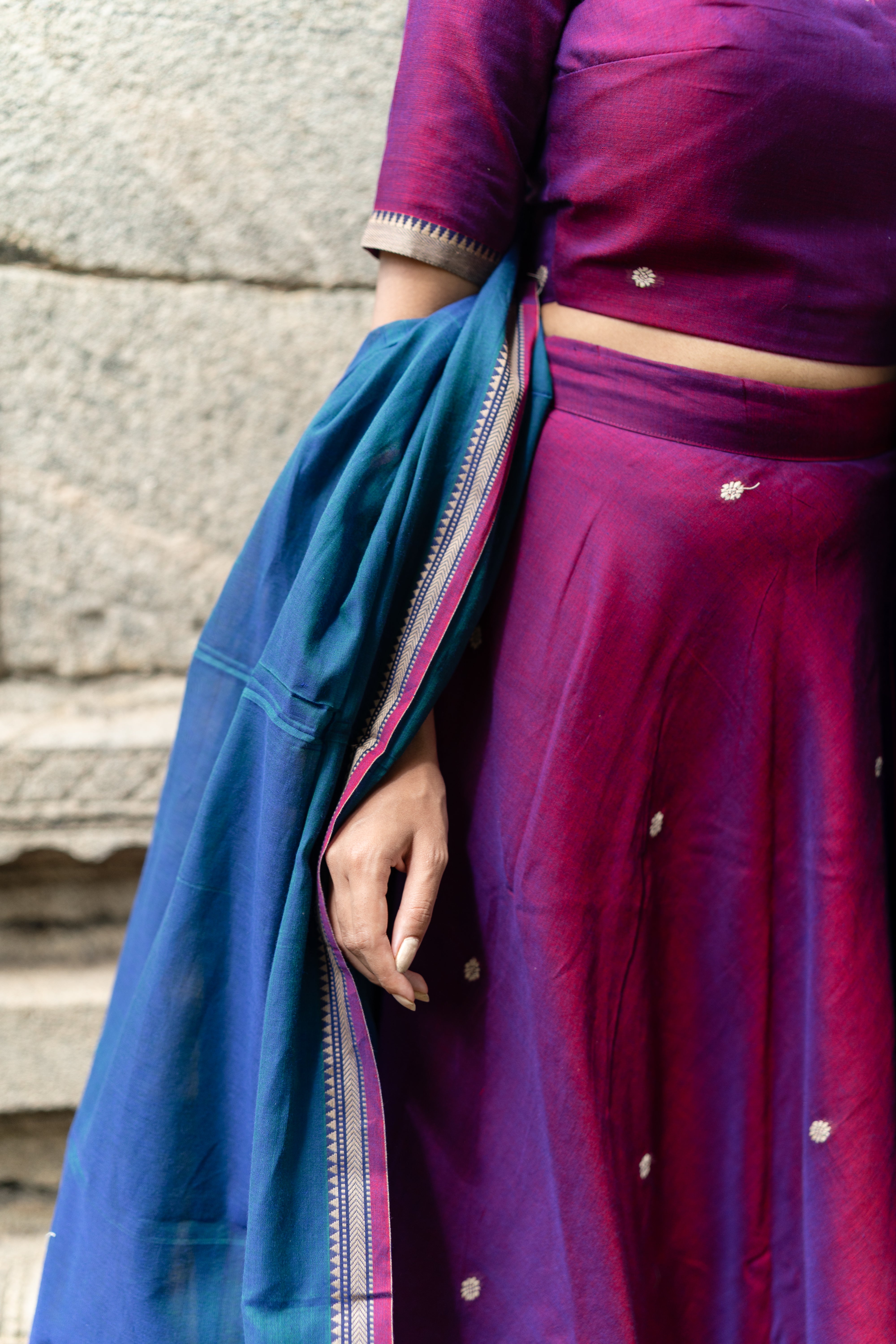 Vadamalli with blue skirt set