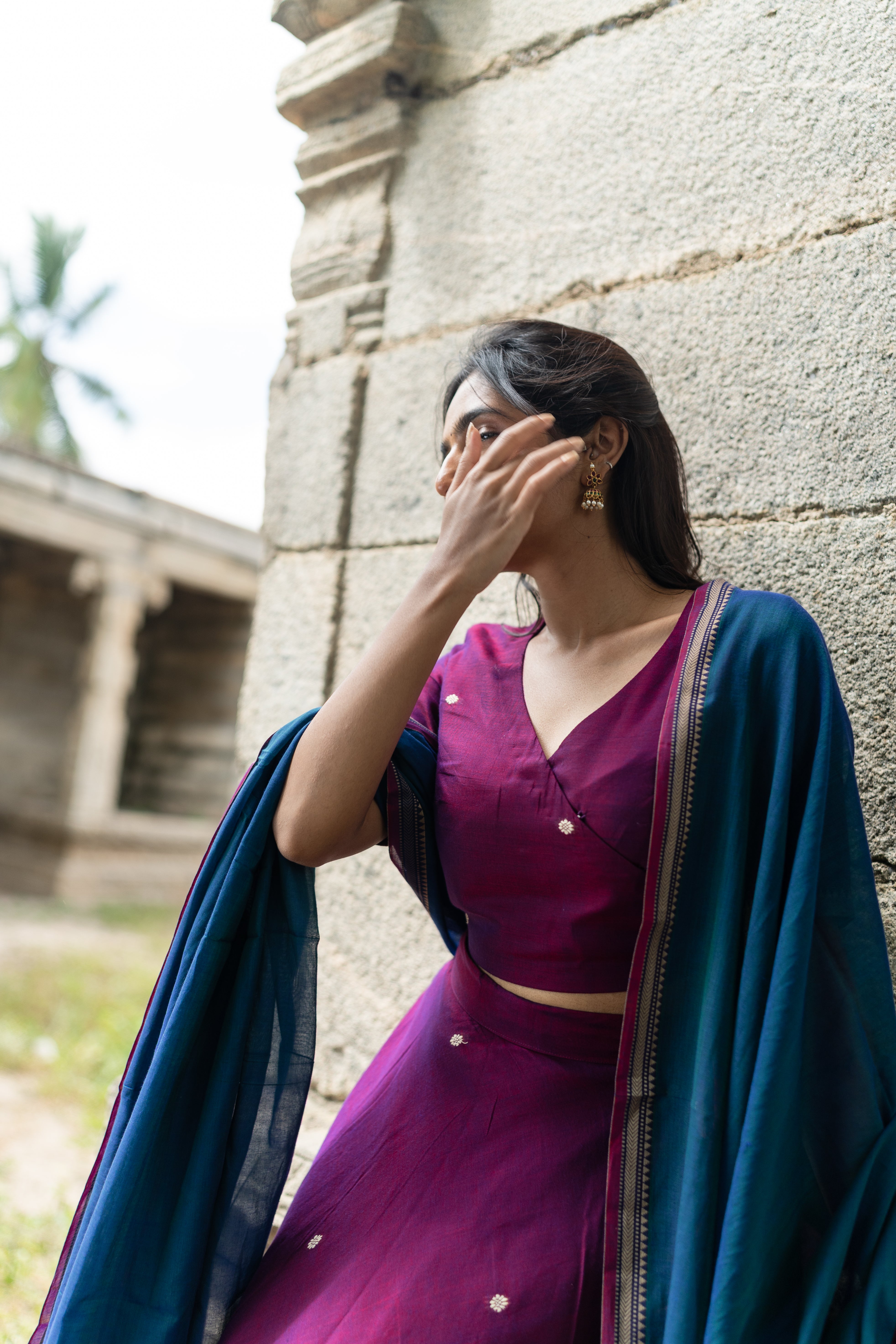 Vadamalli with blue skirt set