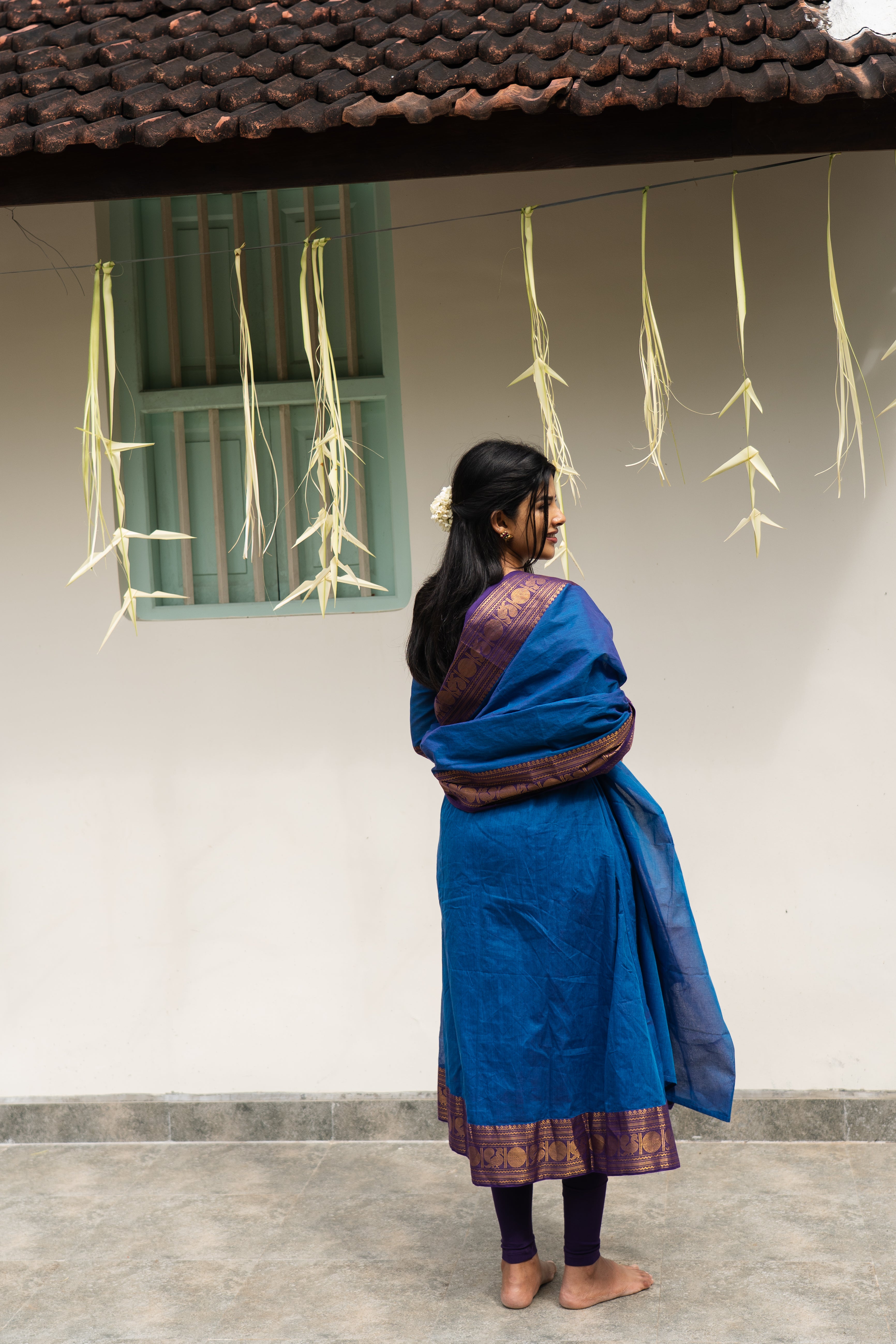 Blue Kanchi Cotton Top & Dupatta