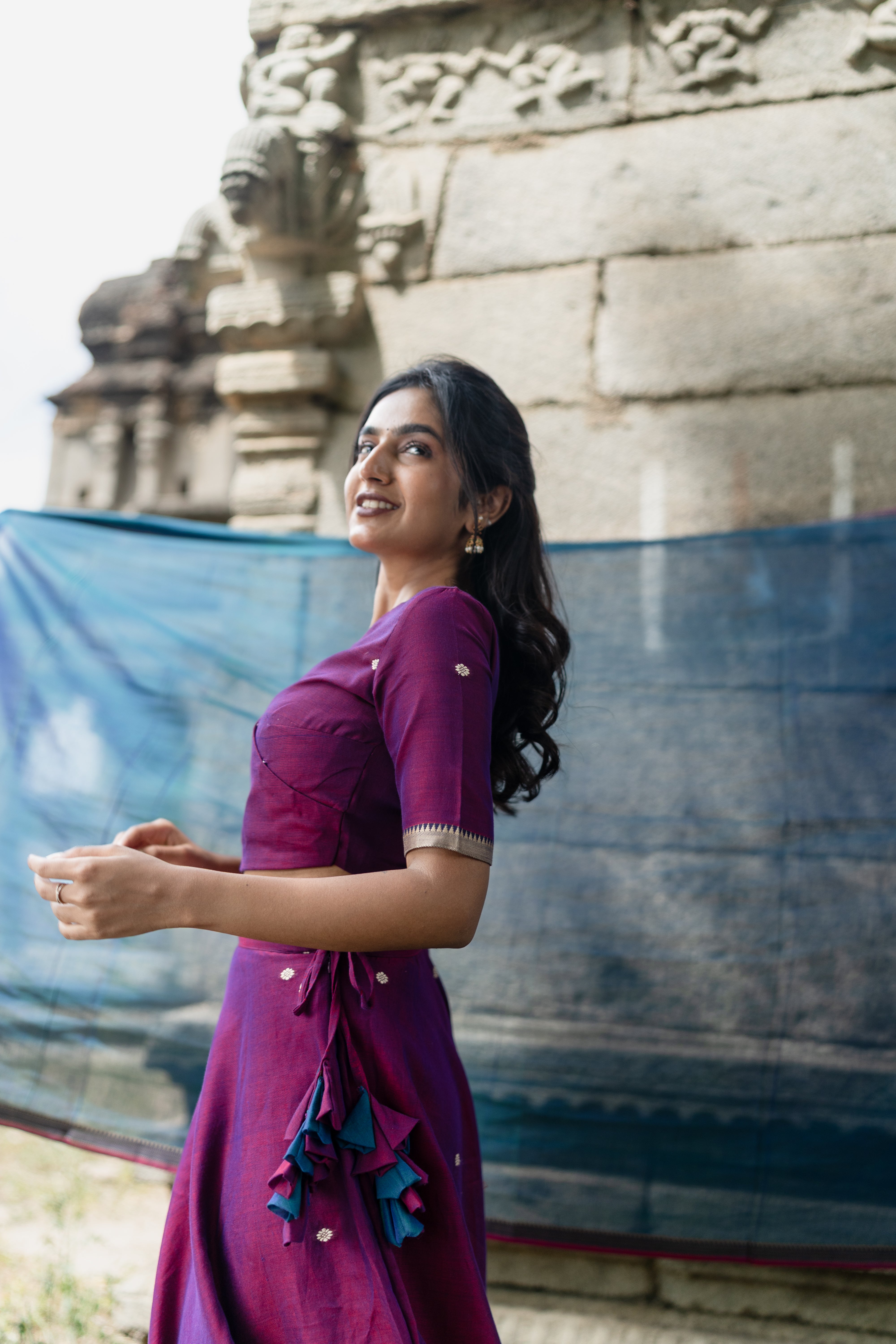 Vadamalli with blue skirt set