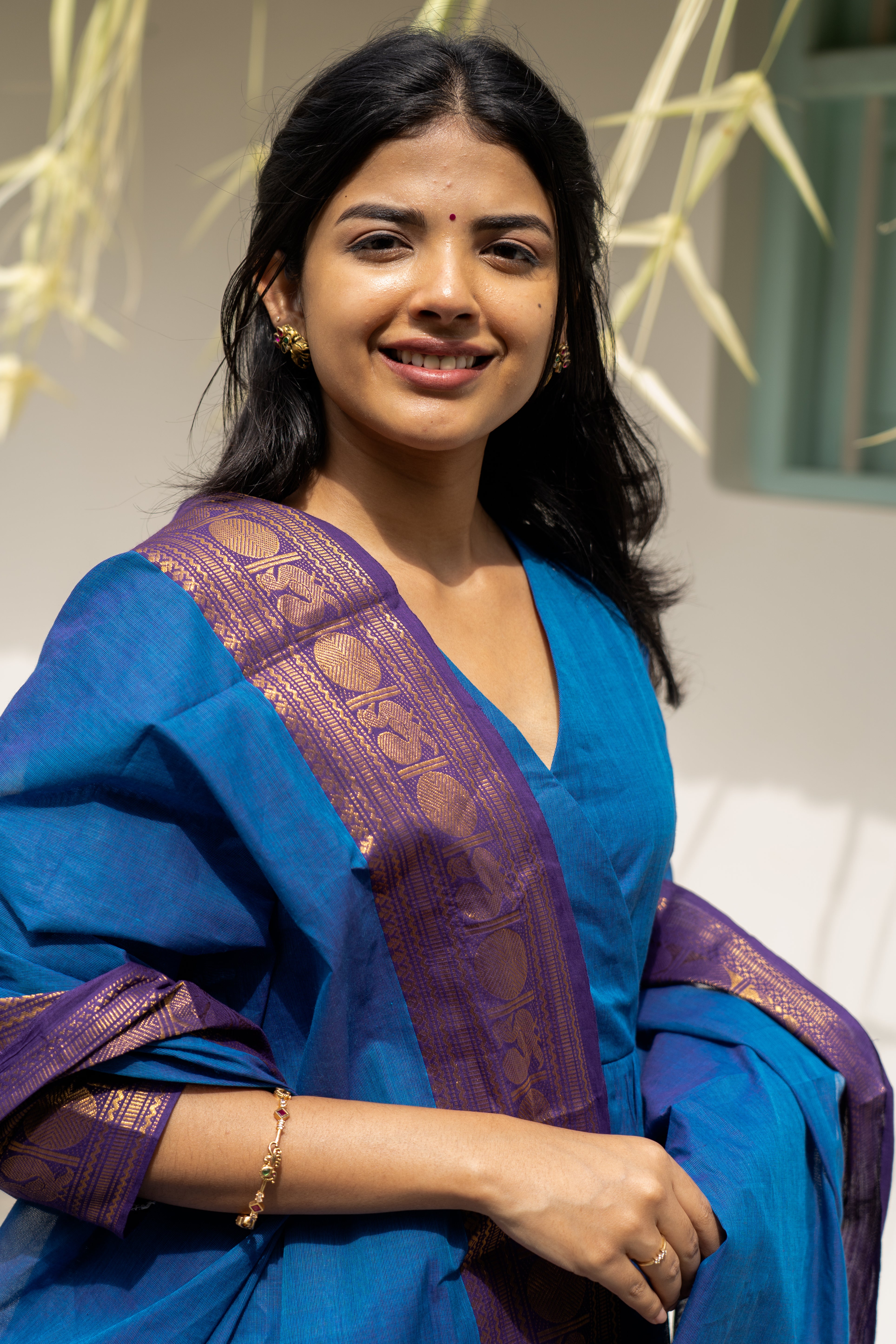 Blue Kanchi Cotton Top & Dupatta