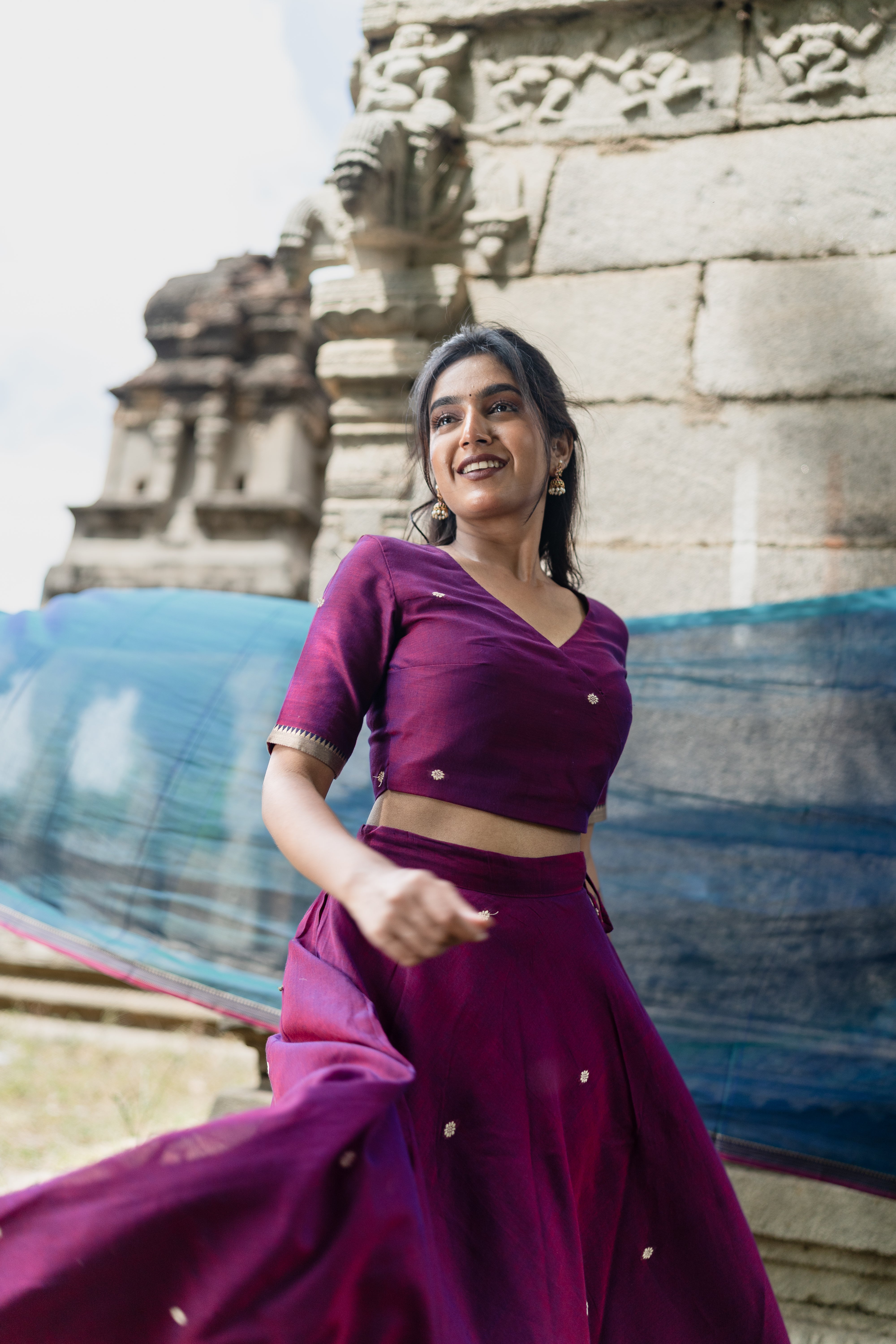 Vadamalli with blue skirt set