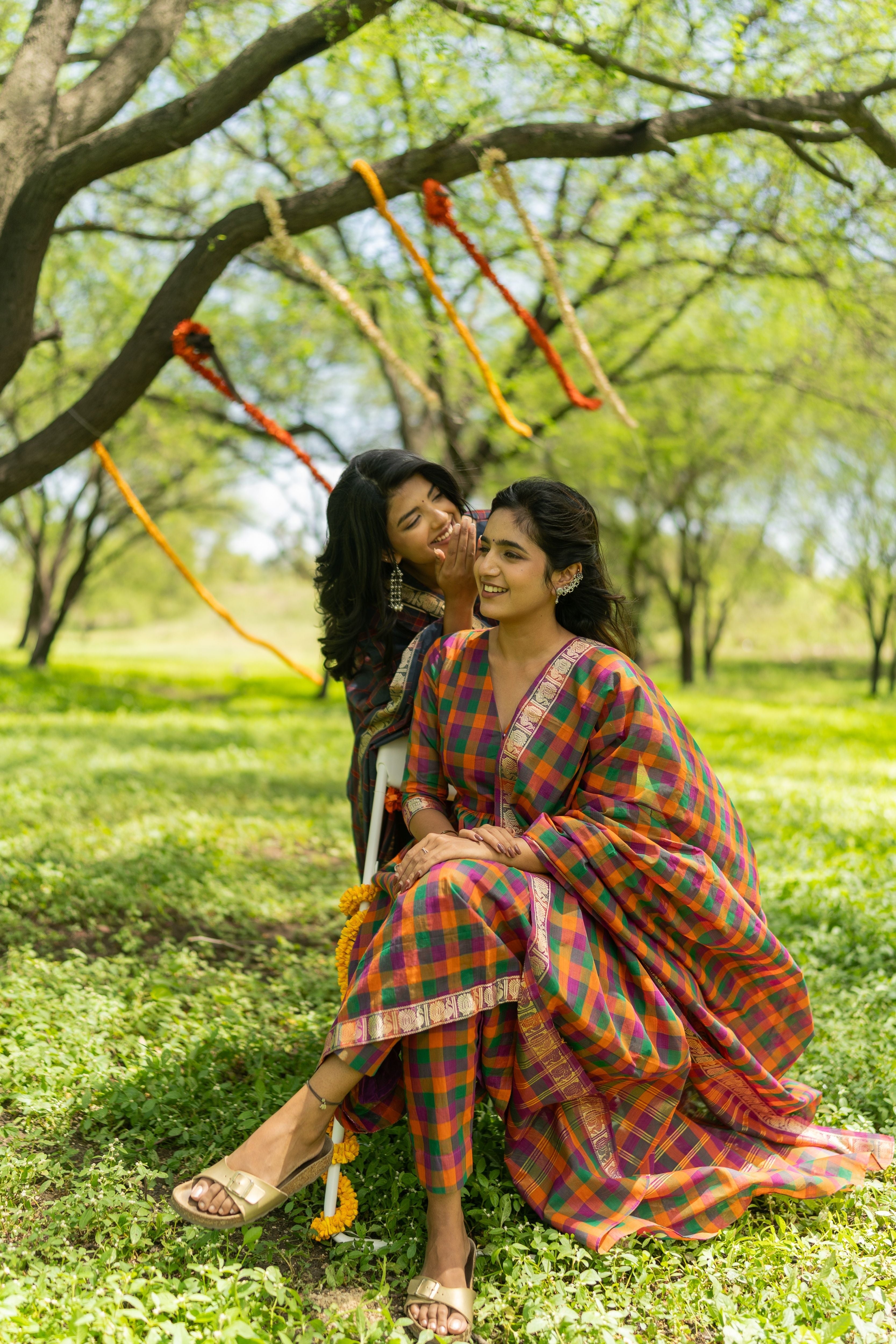 Multi Color Madras Checks Kanchi Cotton -( Pants / Bottom Only )