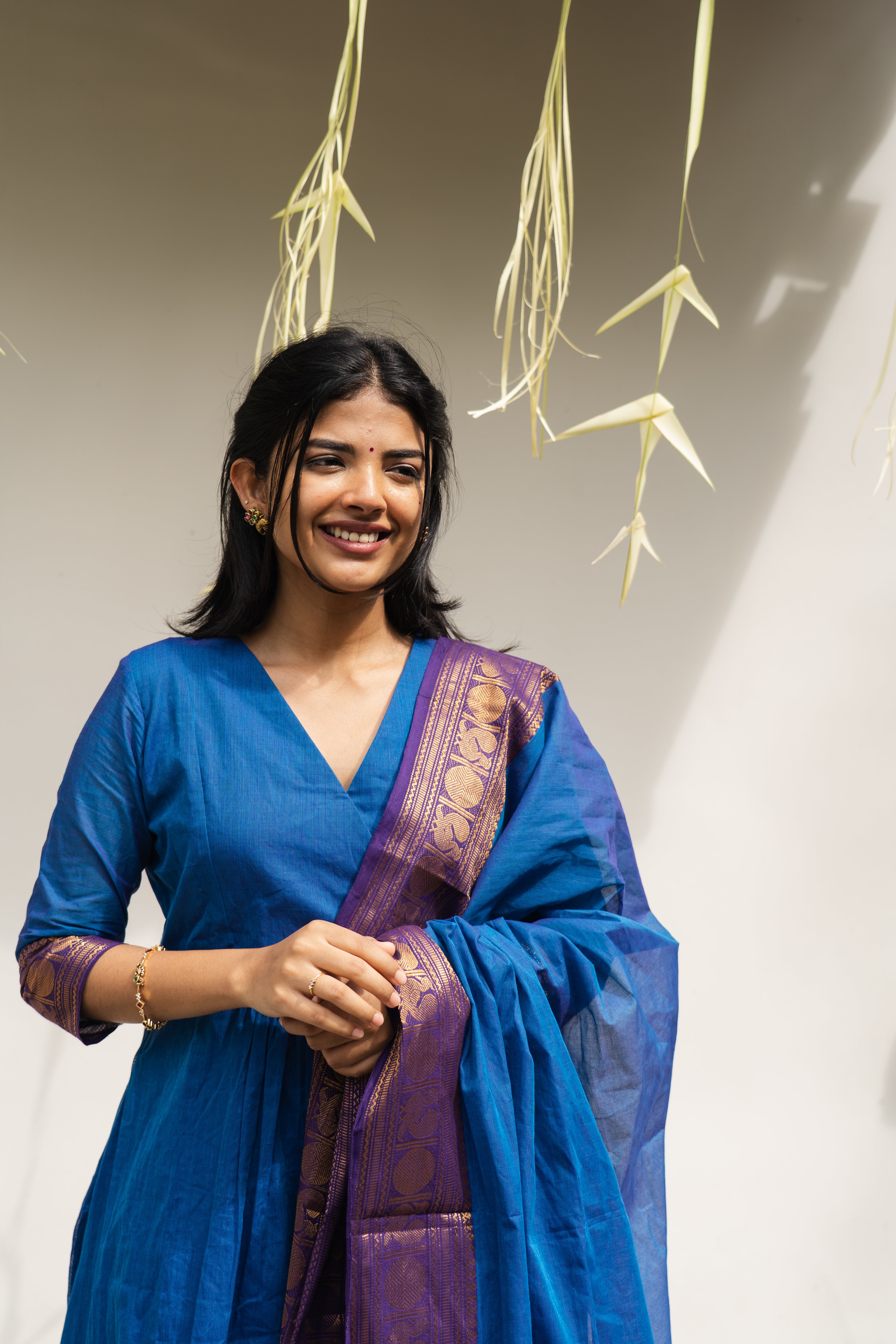 Blue Kanchi Cotton Top & Dupatta
