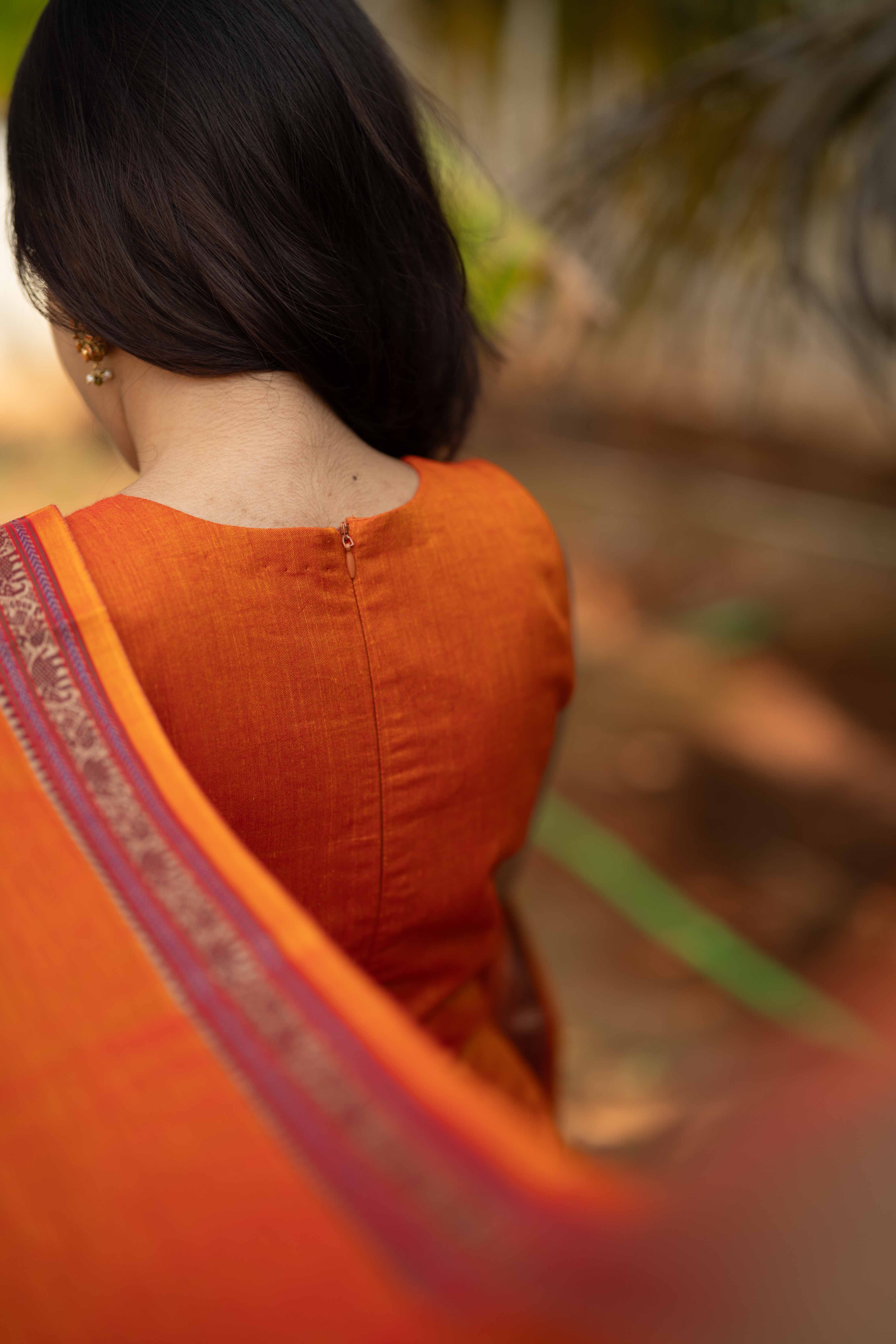 Orange Malar Narayanpet Salwar Set (Pant / Bottom Only)