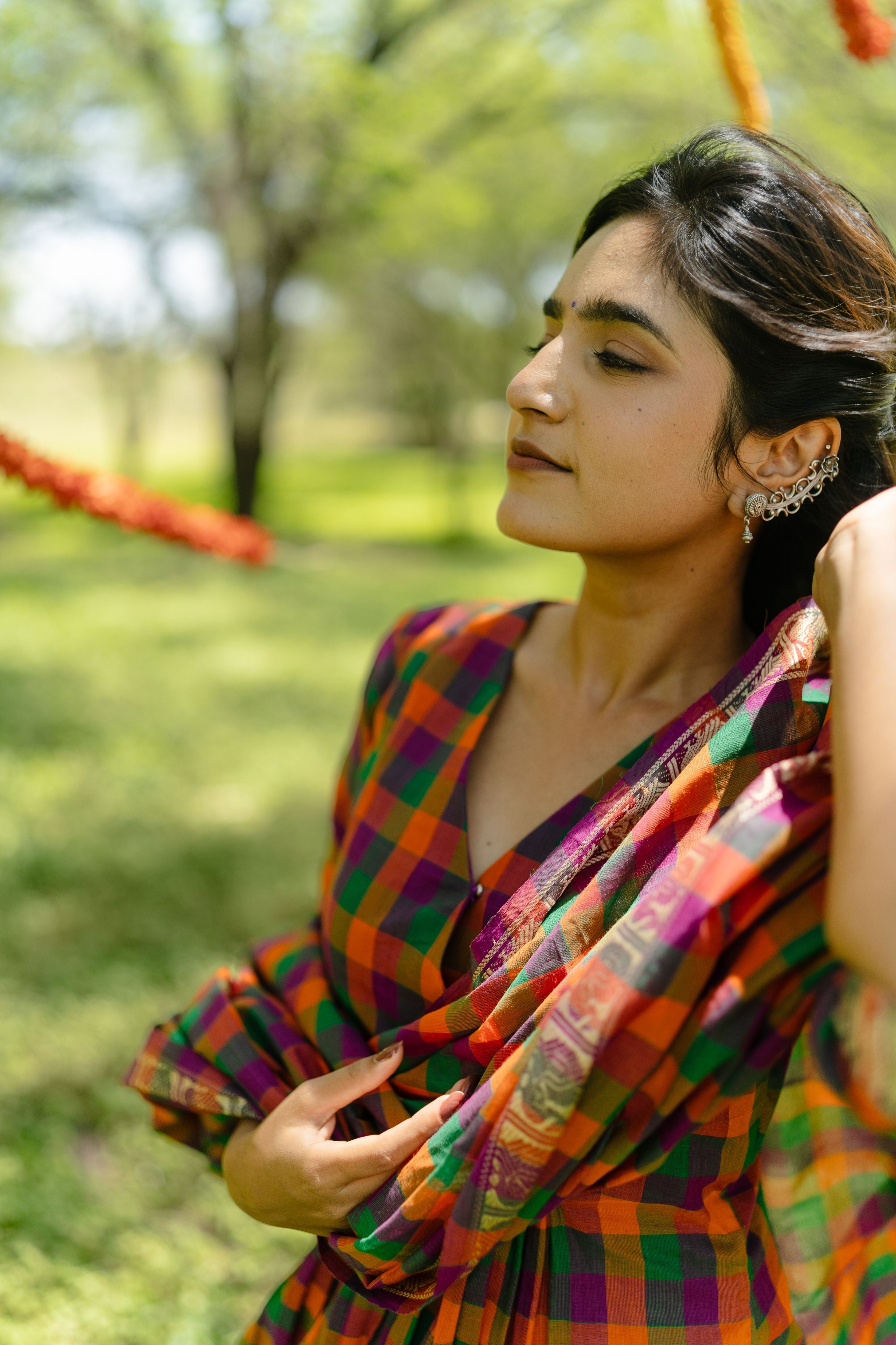 Multi Color Madras Checks Kanchi Cotton -( Pants / Bottom Only )