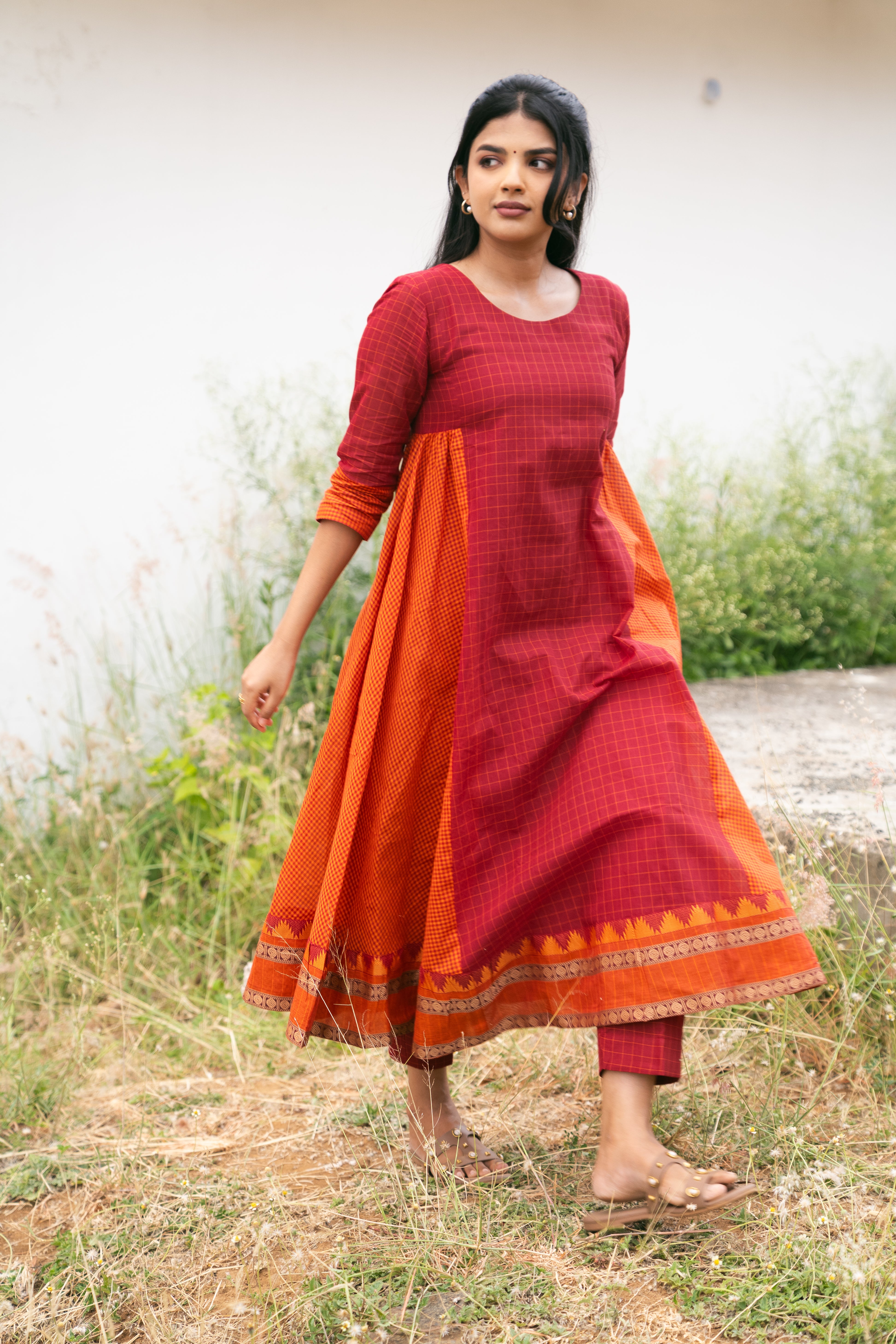 Orange Kattam Set (Pant / Bottom Only)