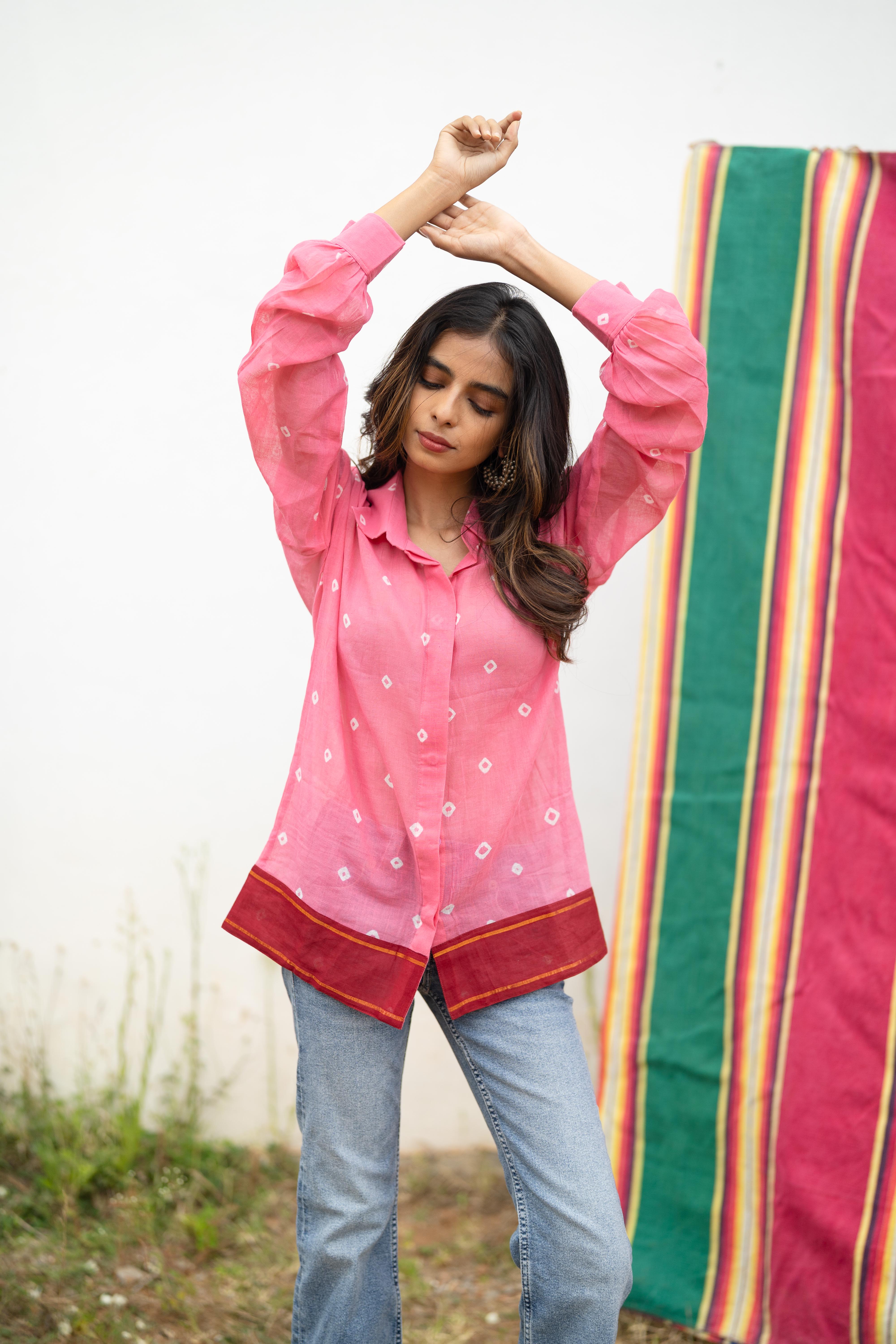 Pink Sungudi Shirt