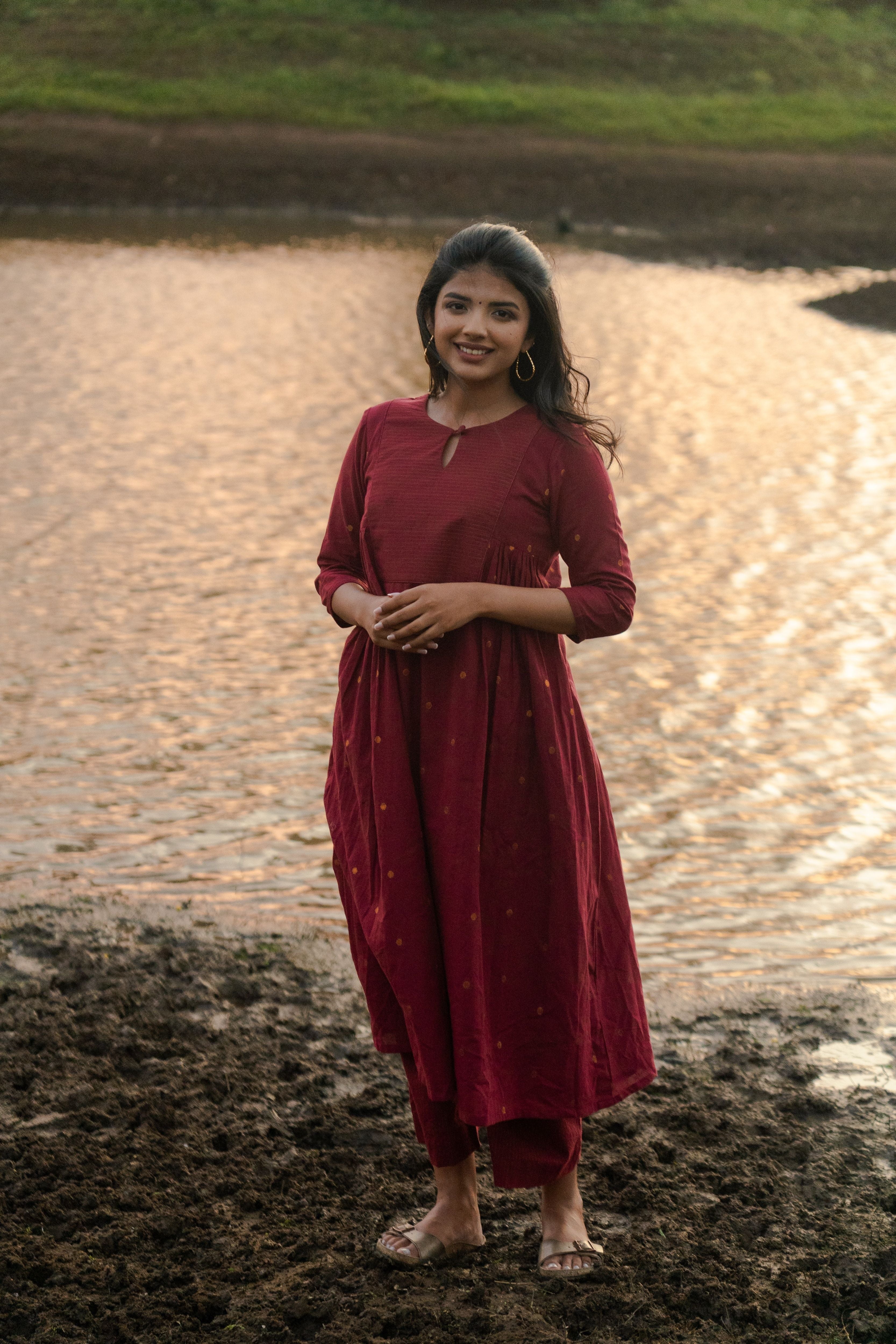 Maroon Meera Co-ord Set