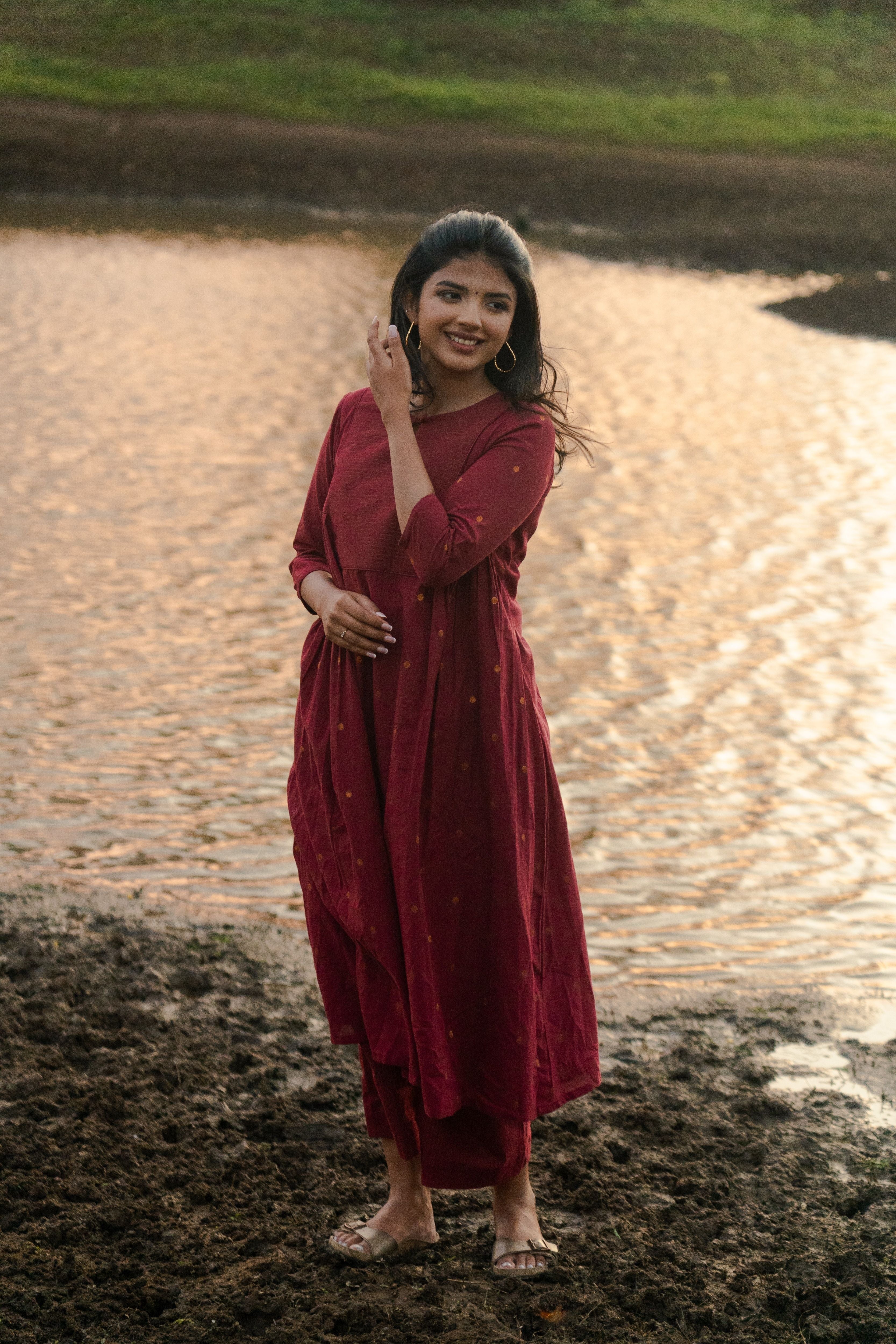 Maroon Meera Co-ord Set