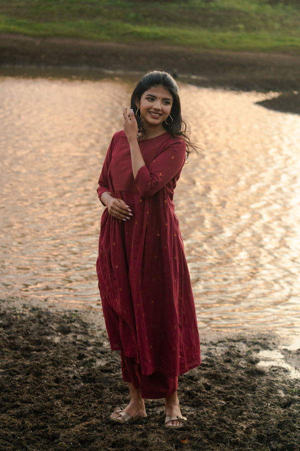 Maroon Meera Co-ord Set