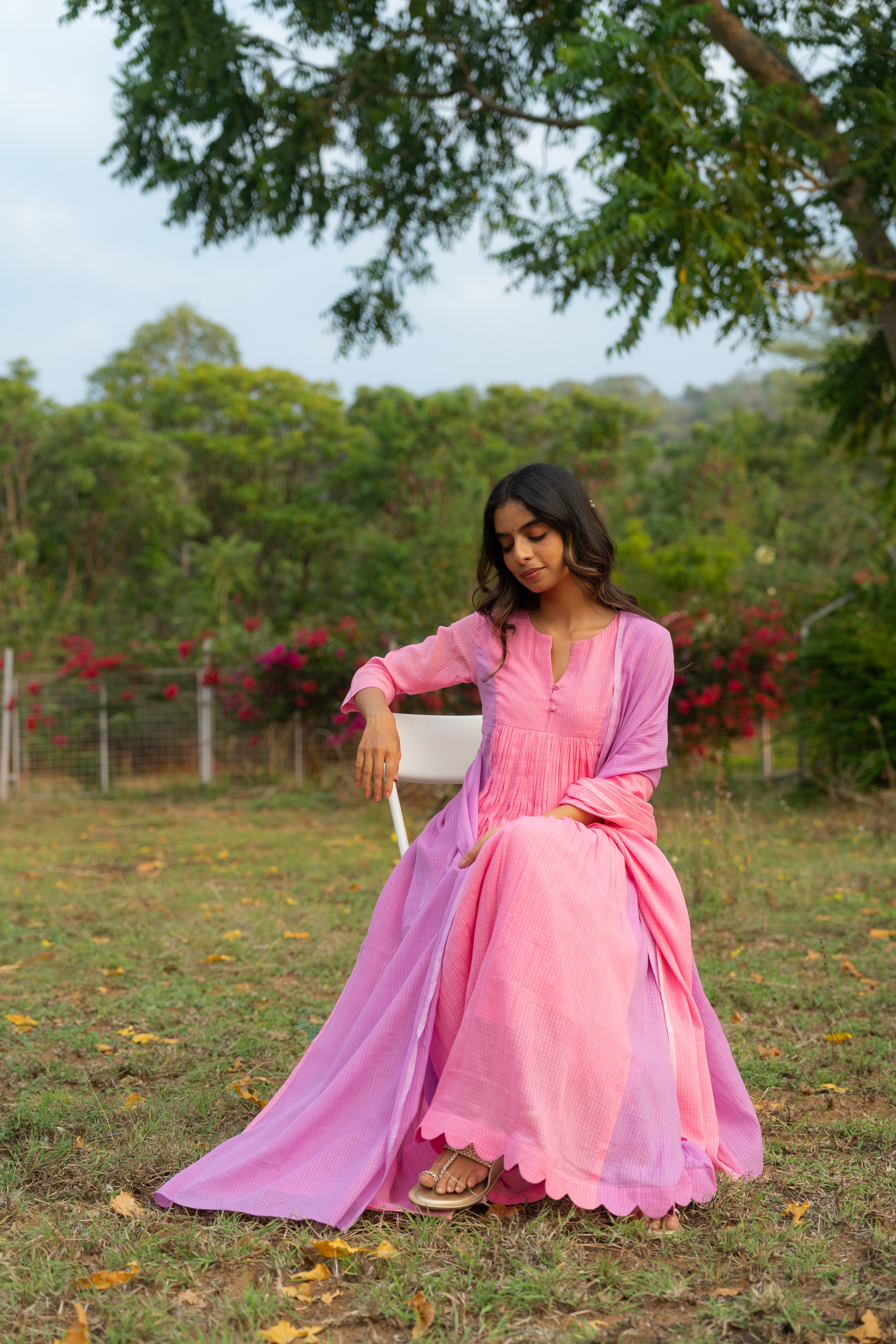 Gulabi Kota Anarkali Set