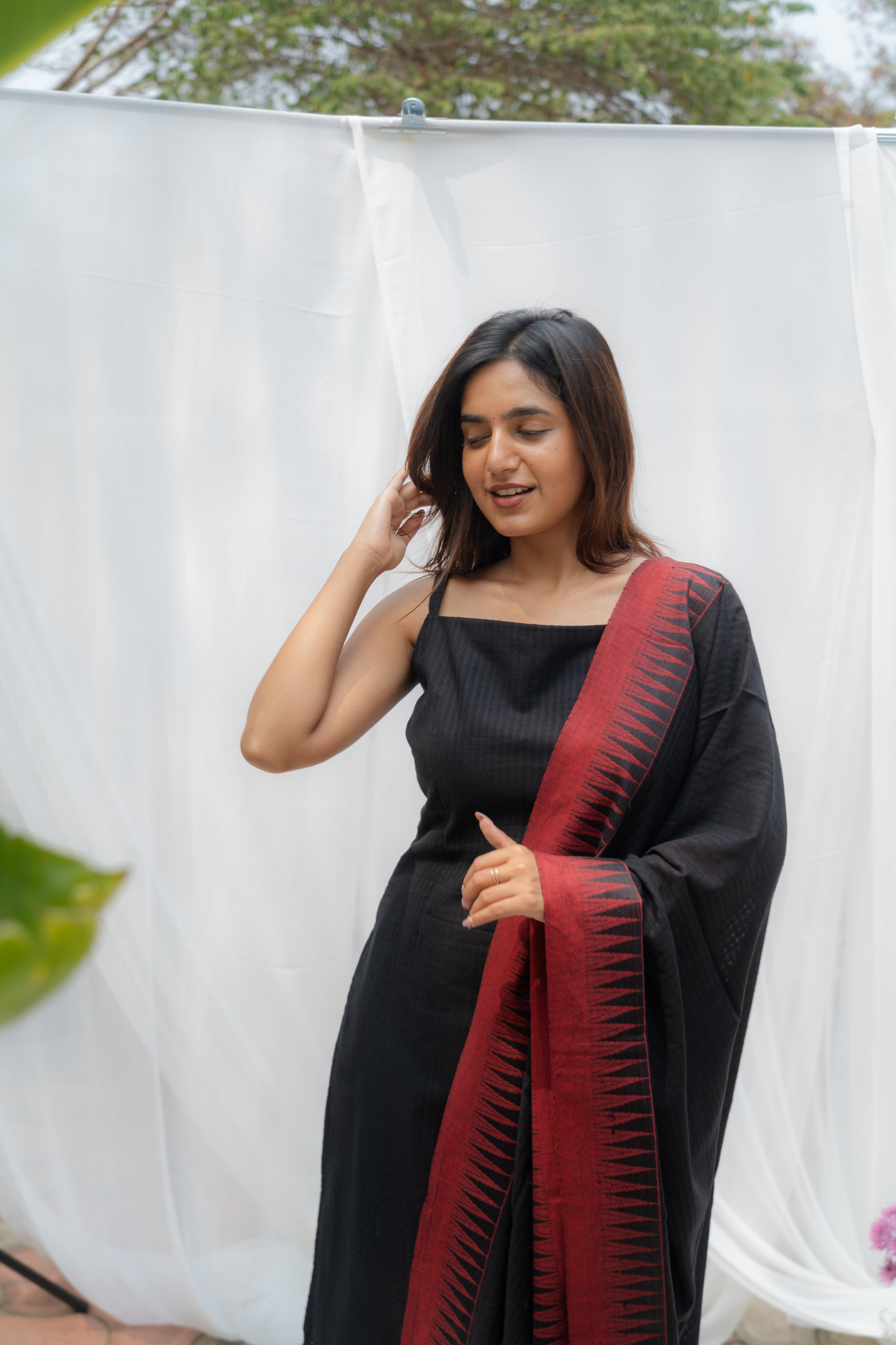 Pure Handloom Top and Checks Duppata