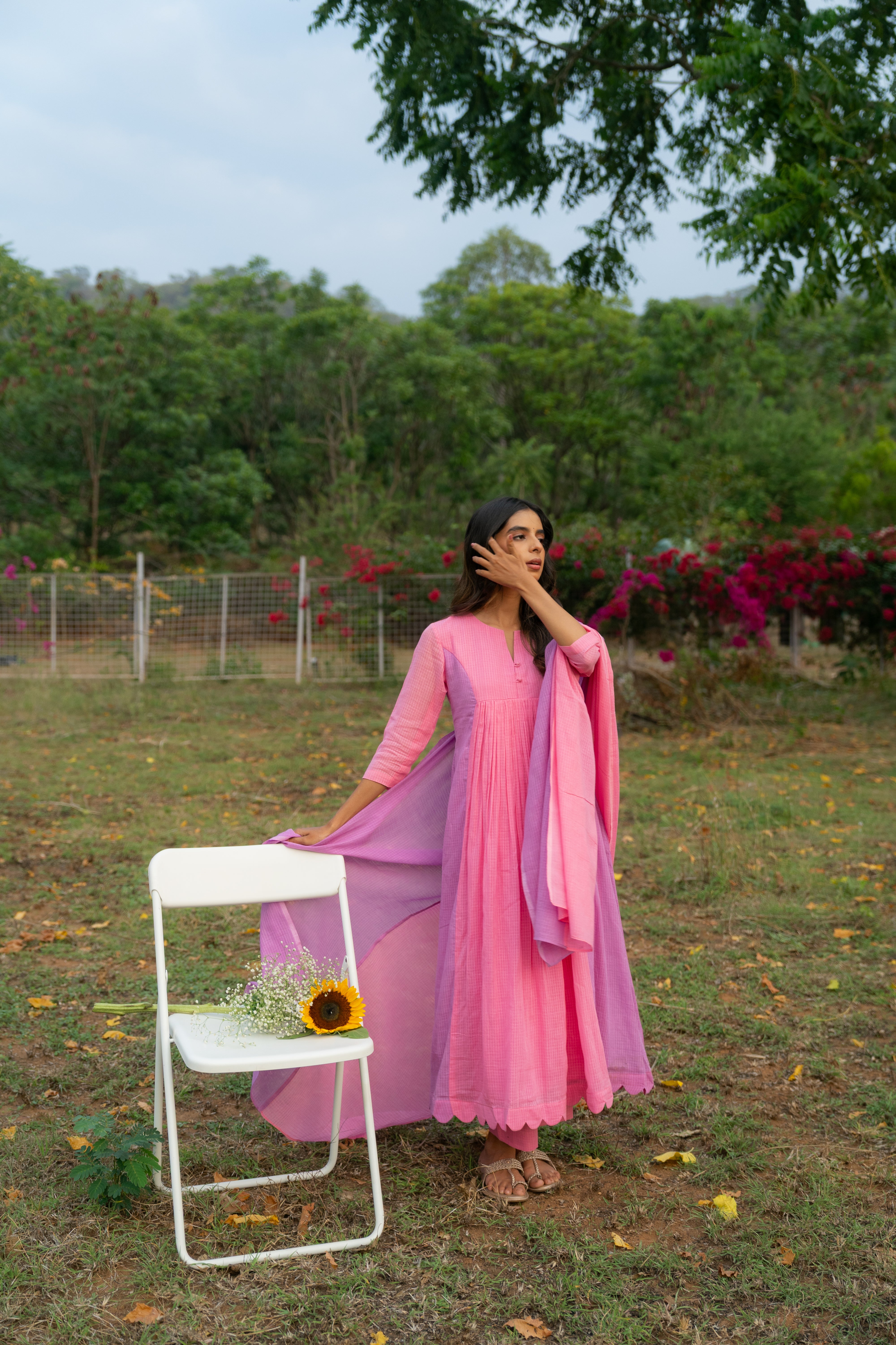 Gulabi Kota Anarkali Set
