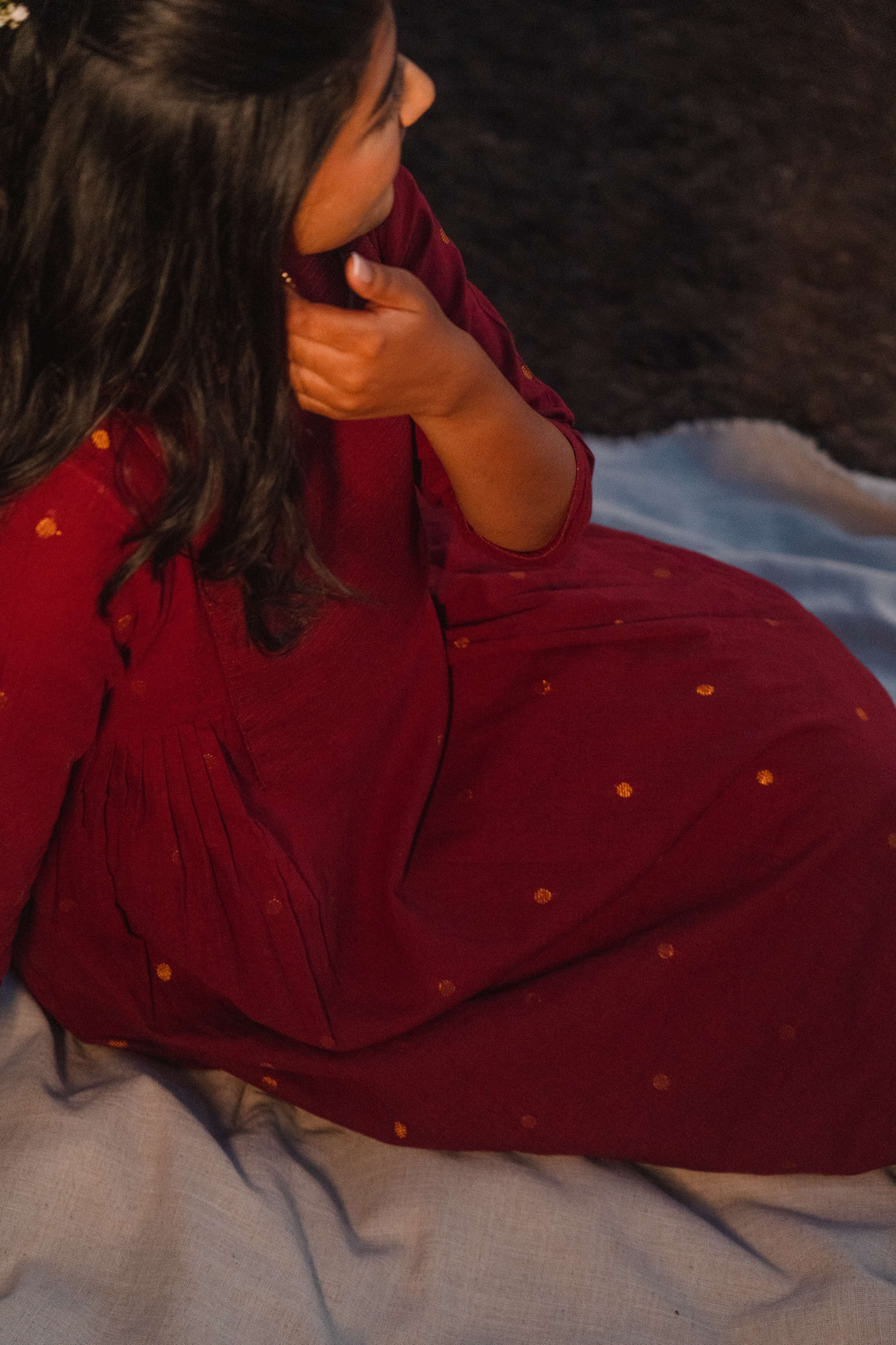 Maroon Meera Co-ord Set