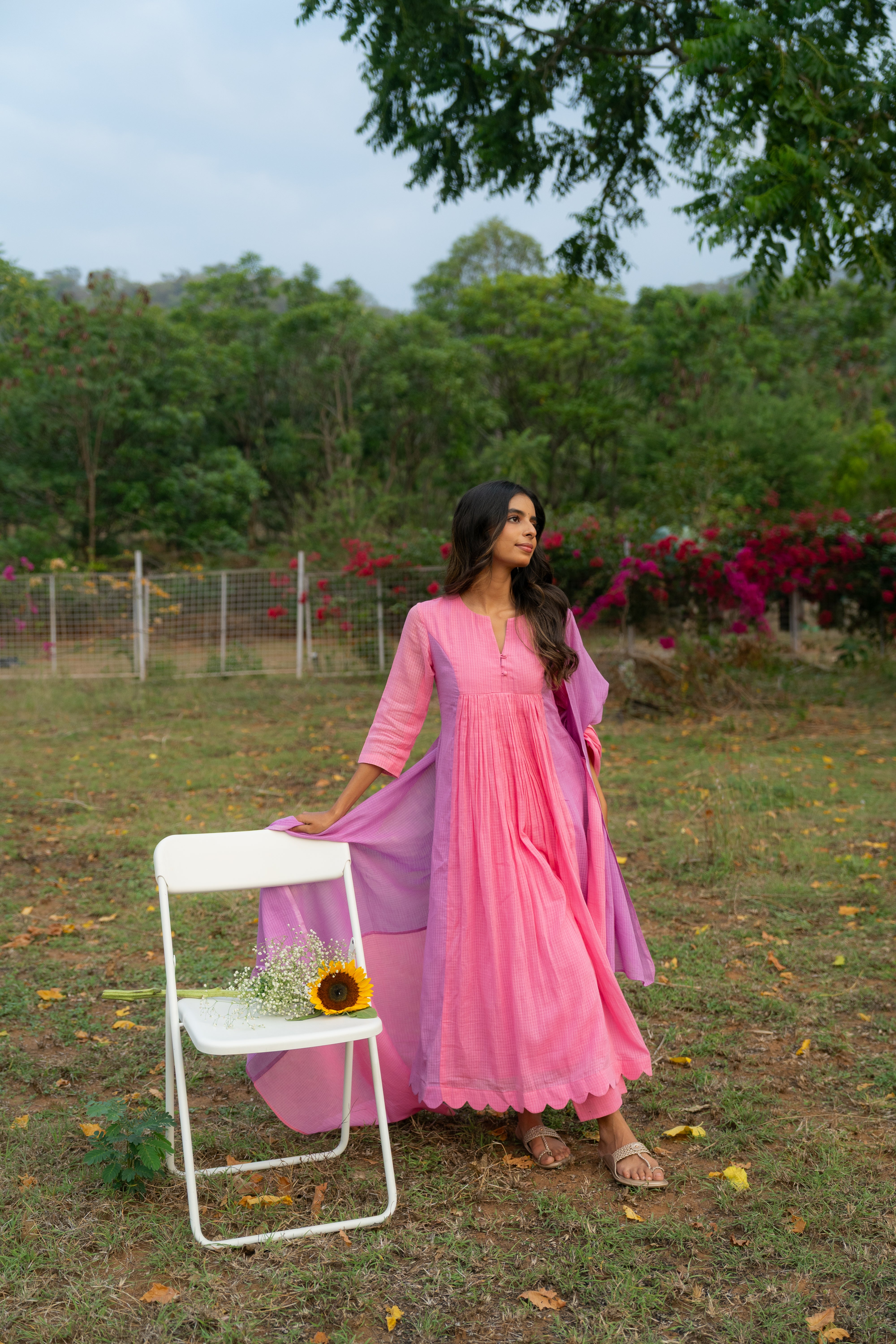 Gulabi Kota Anarkali Set