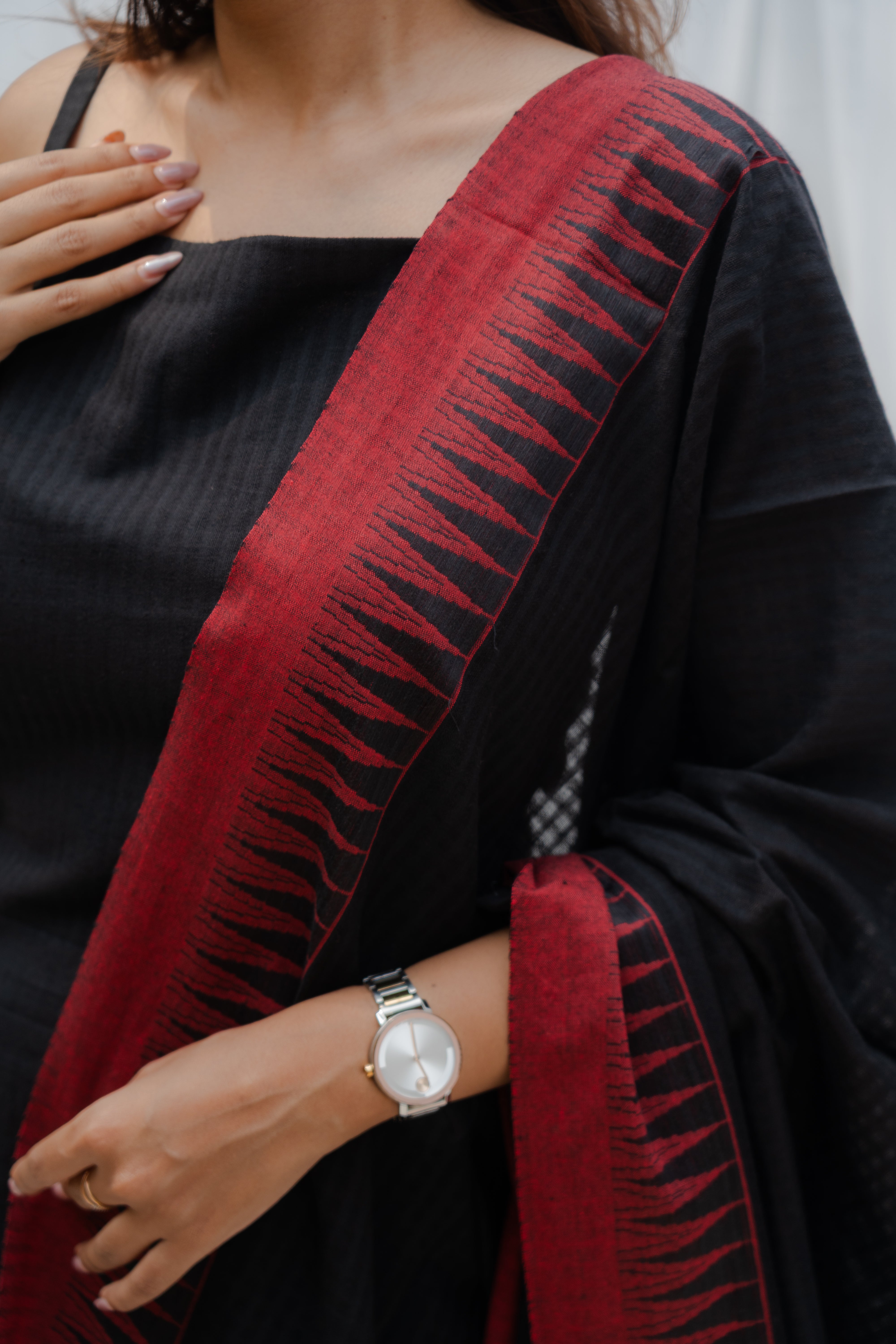 Pure Handloom Top and Checks Duppata
