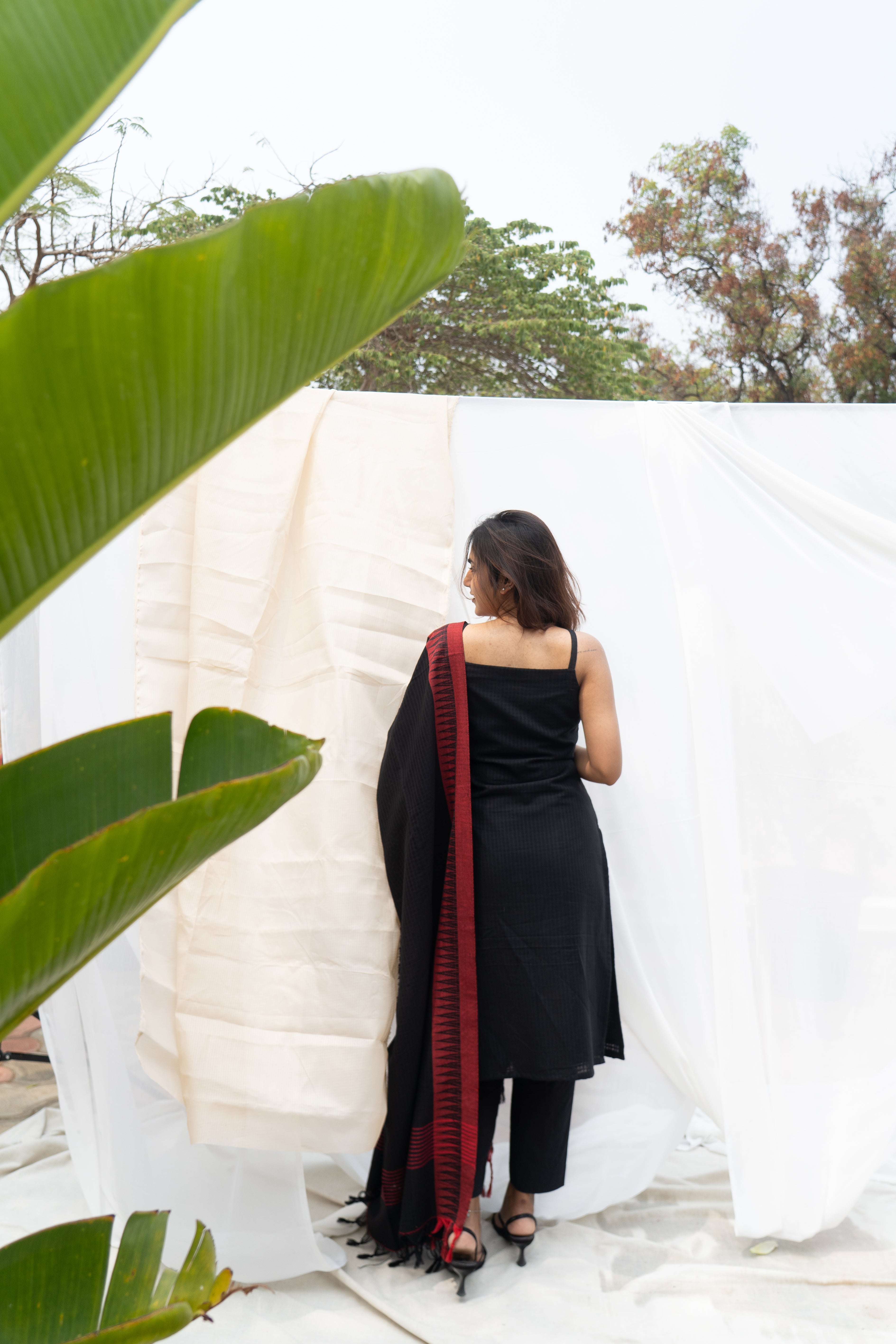 Pure Handloom Top and Checks Duppata