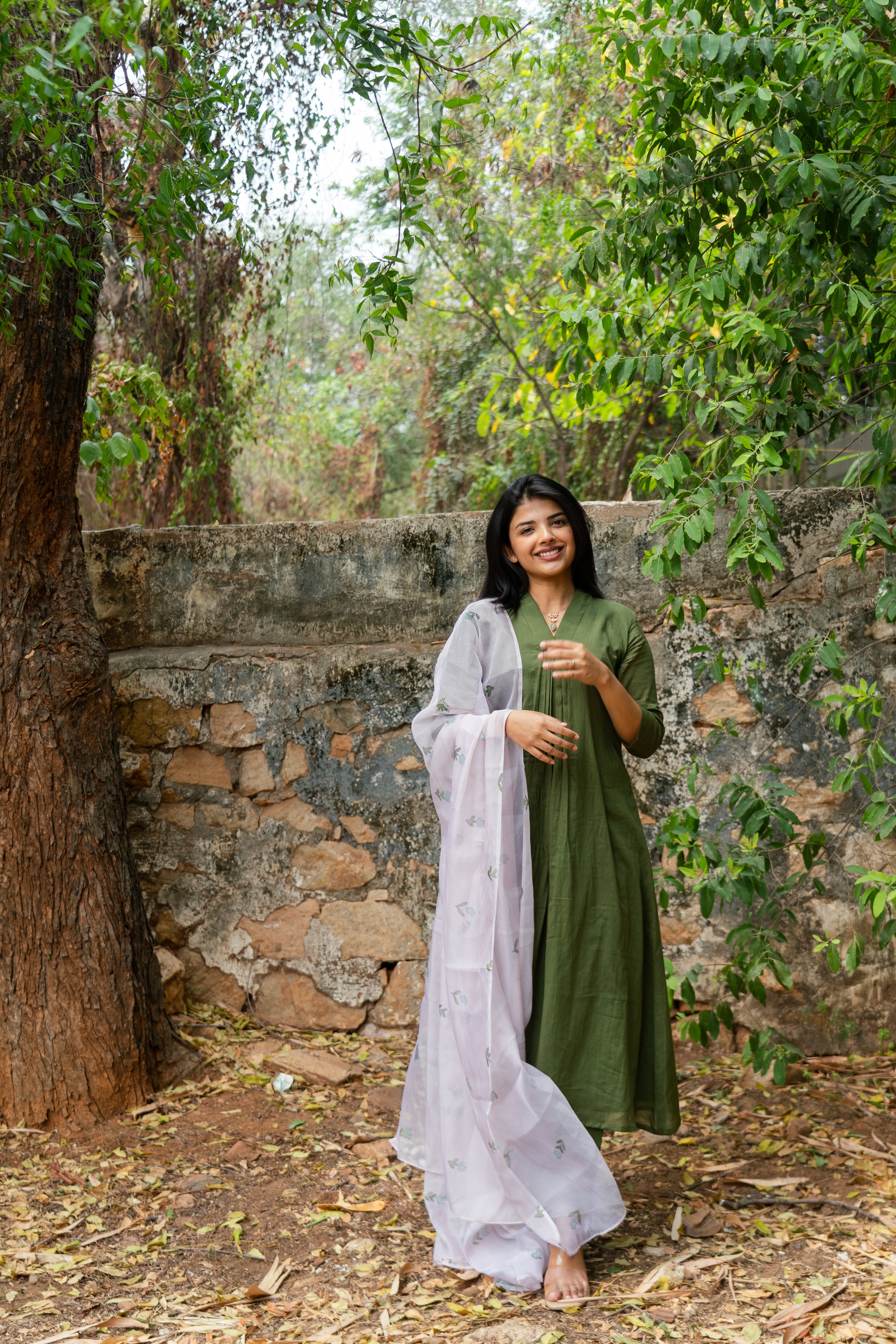 Green Myna Kurta Set