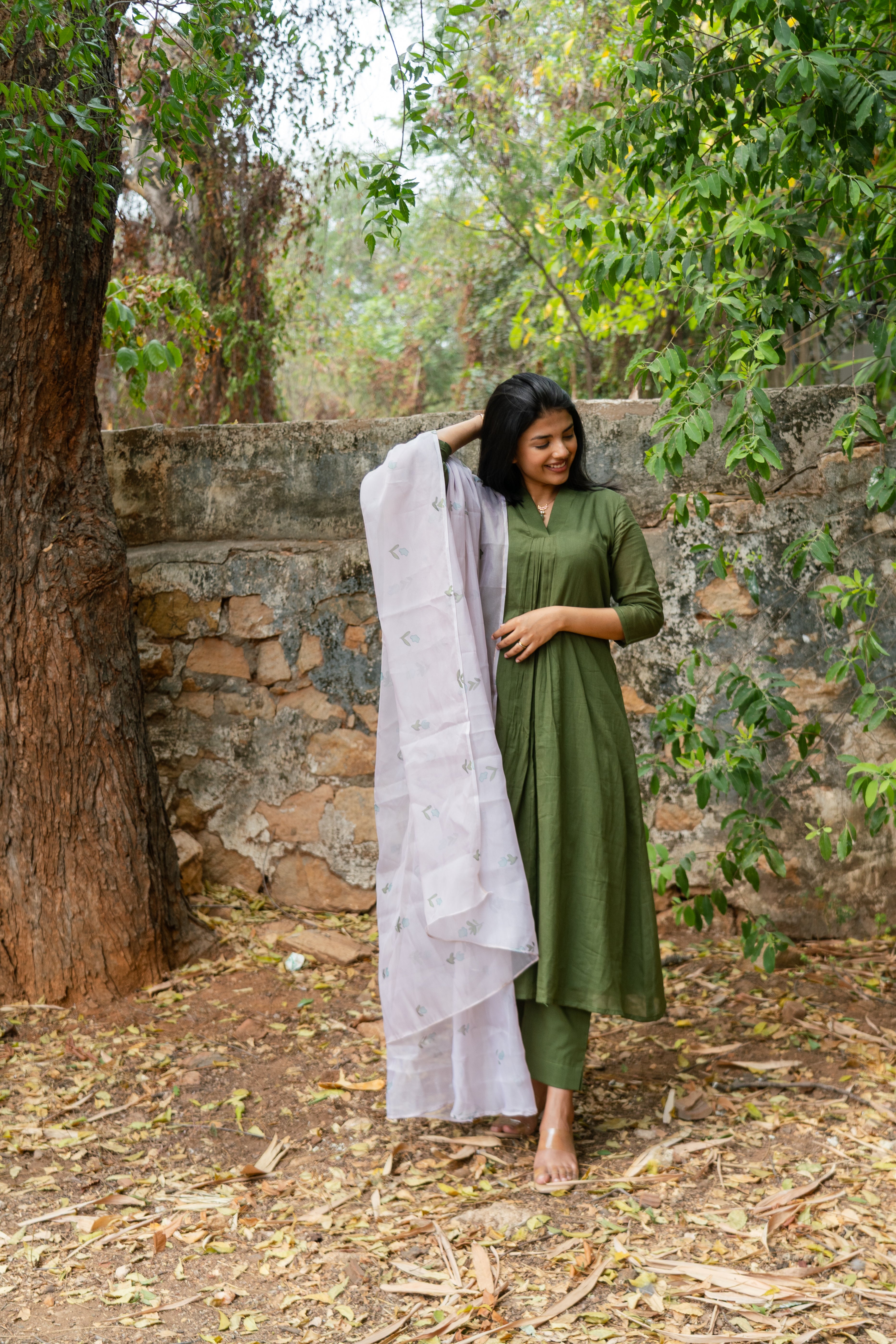 Green Myna Kurta Set