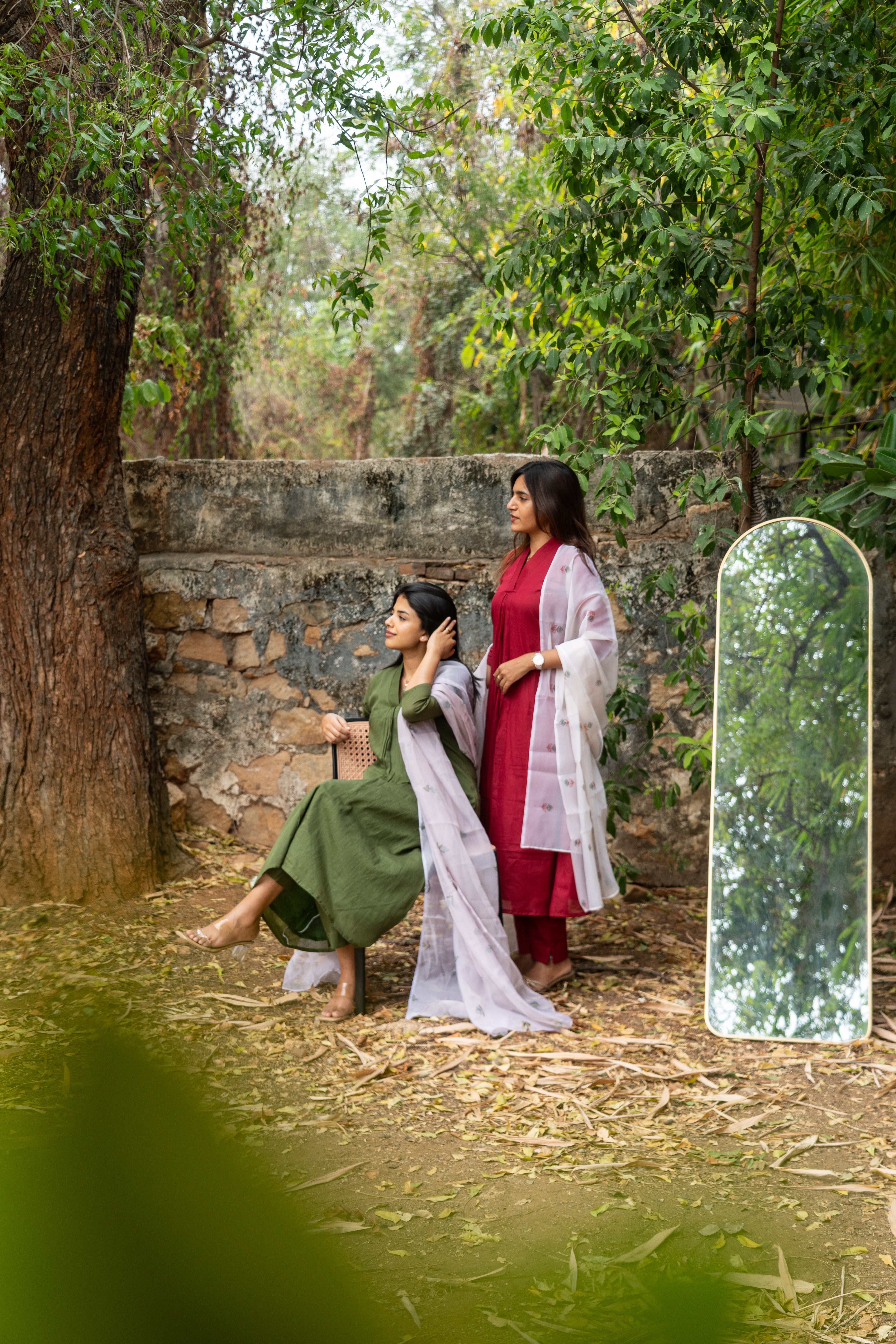 Green Myna Kurta Set
