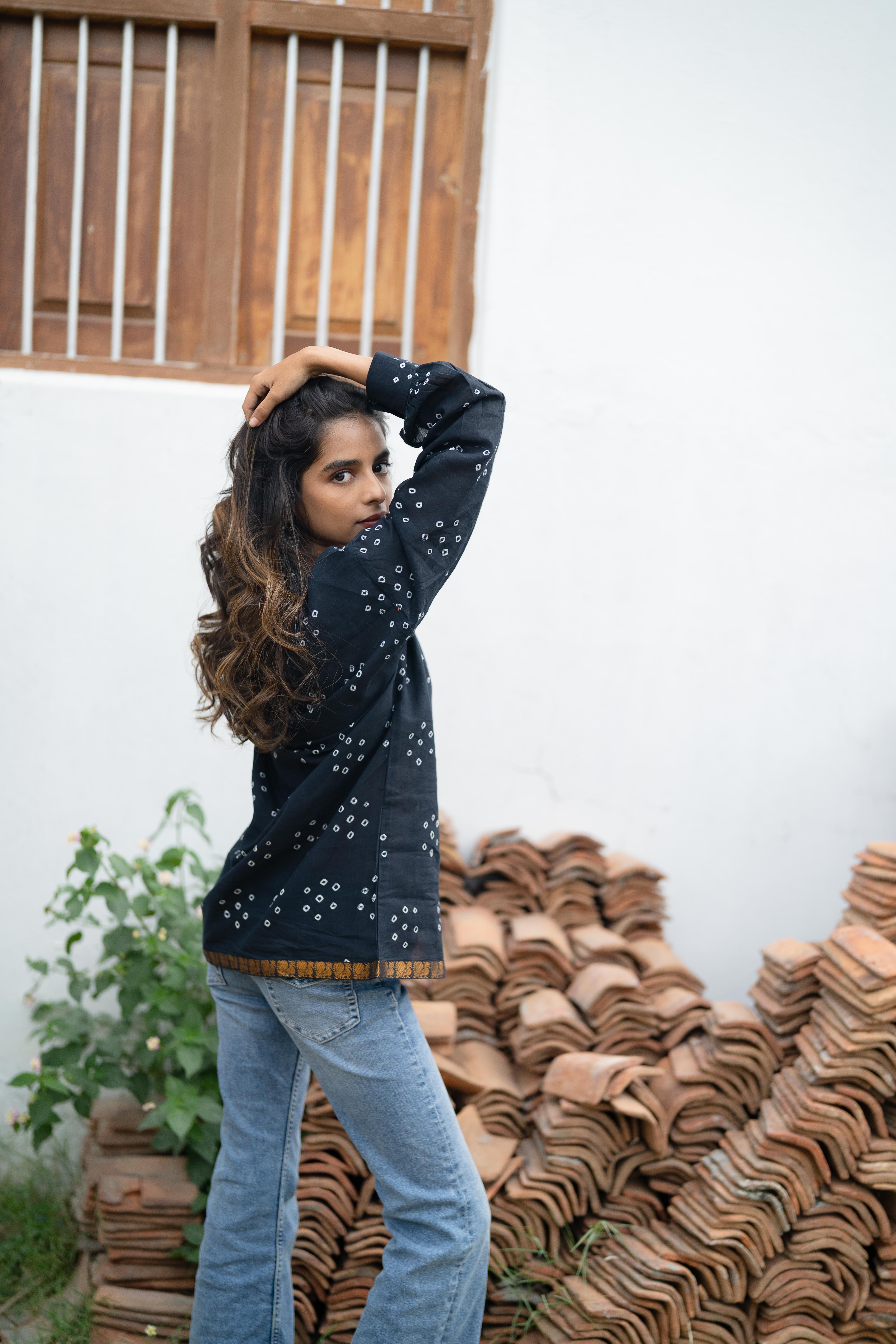 Black Sungudi Shirt