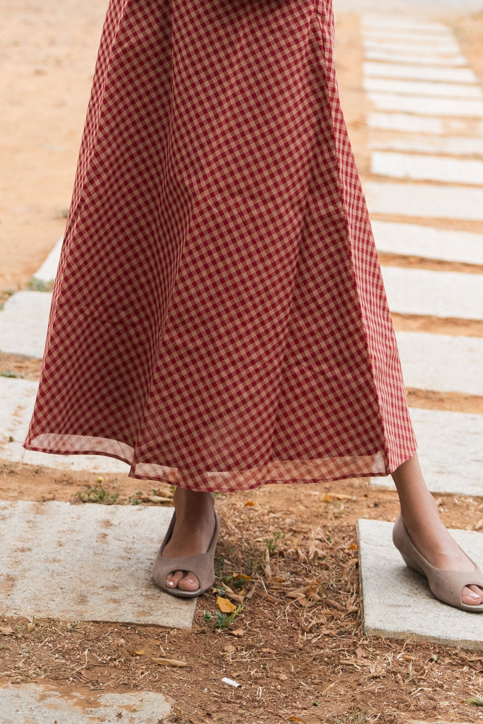 Terracotta A-line skirt
