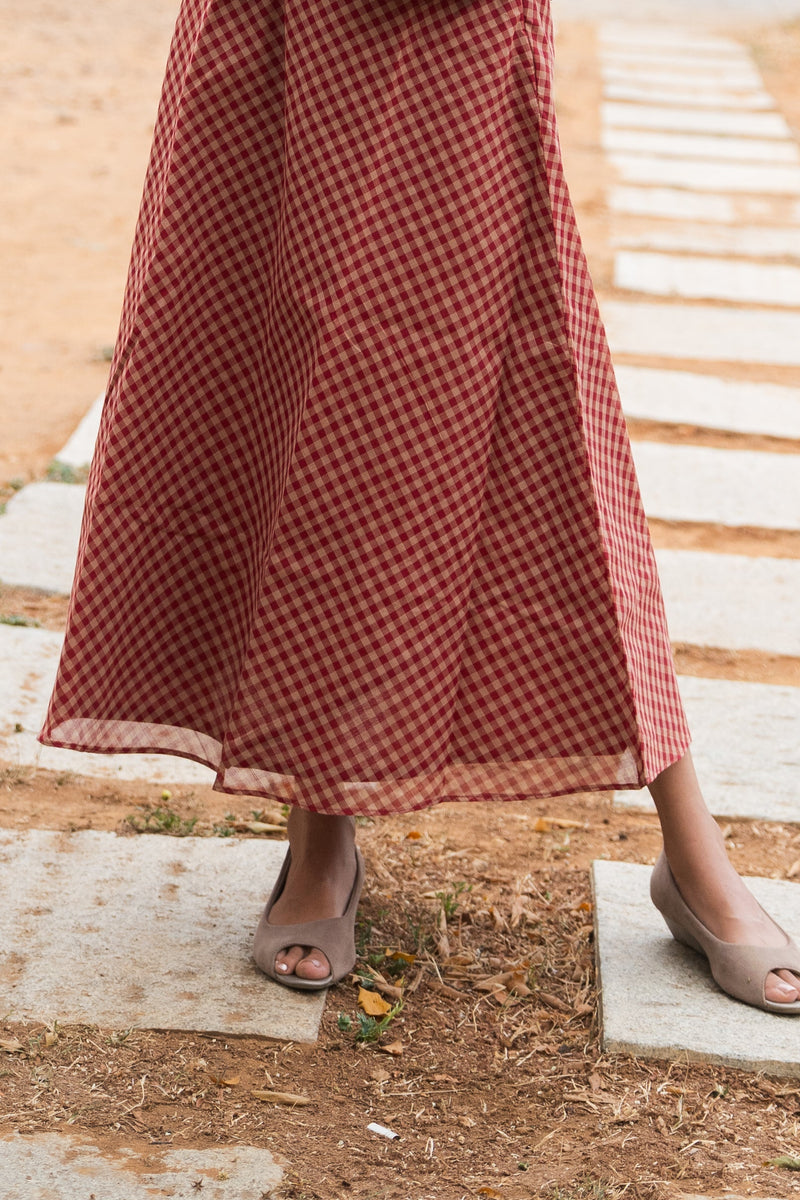 Terracotta A-line skirt