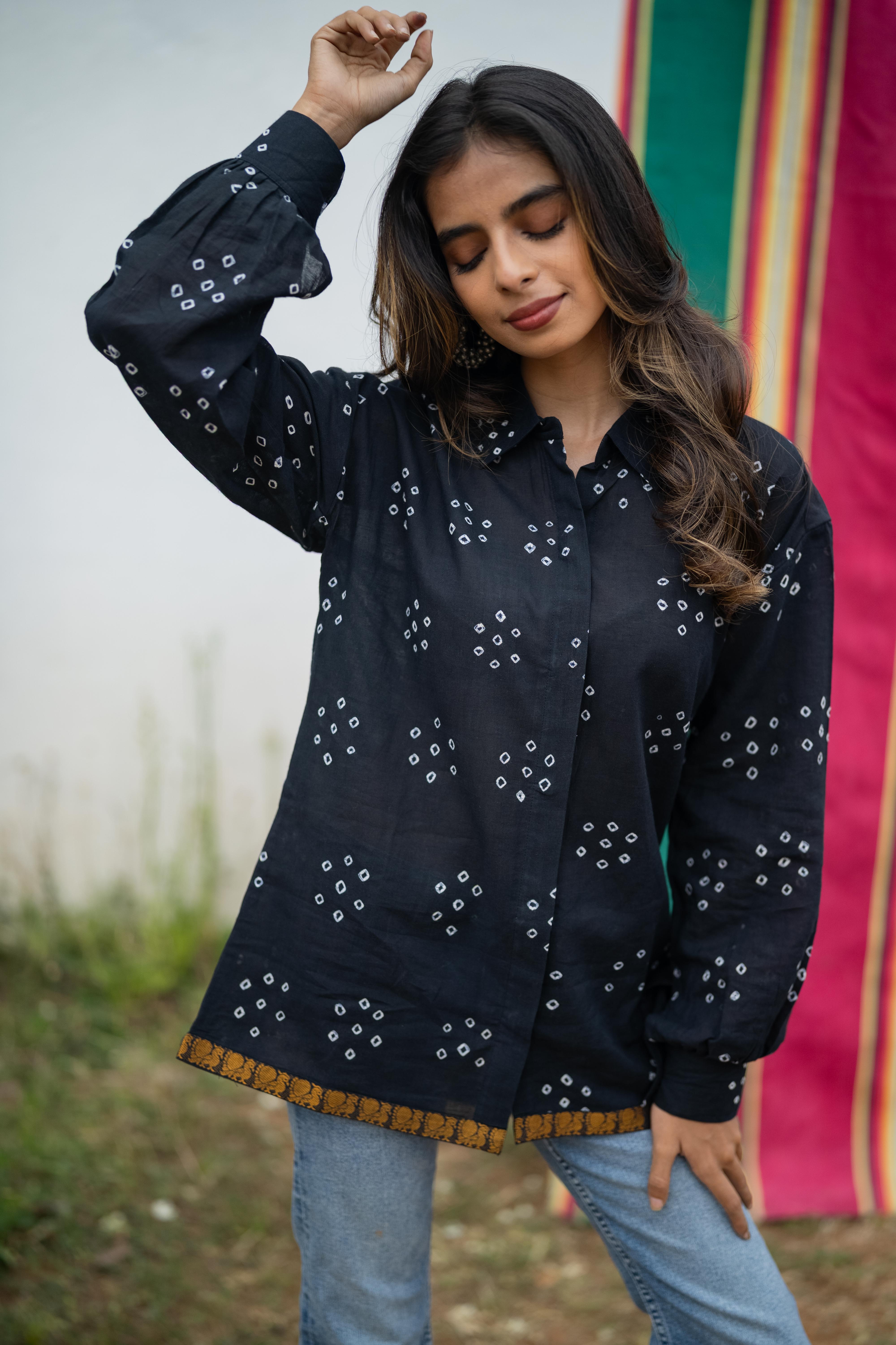 Black Sungudi Shirt