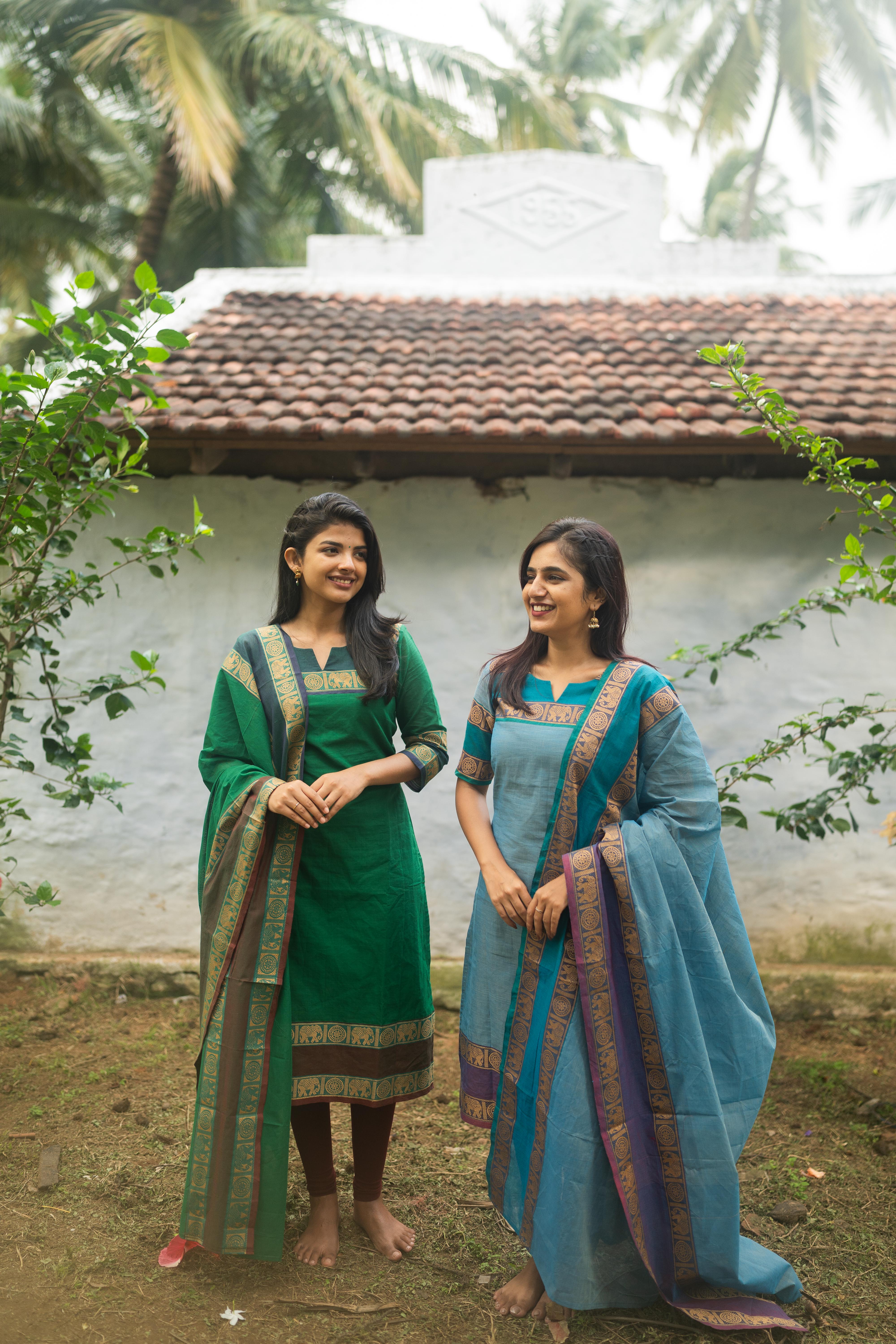 Sky Blue Kanchi Cotton Top with  Dupatta