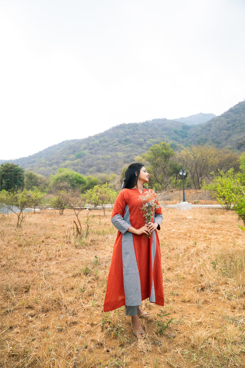 Rust Orange kurta set