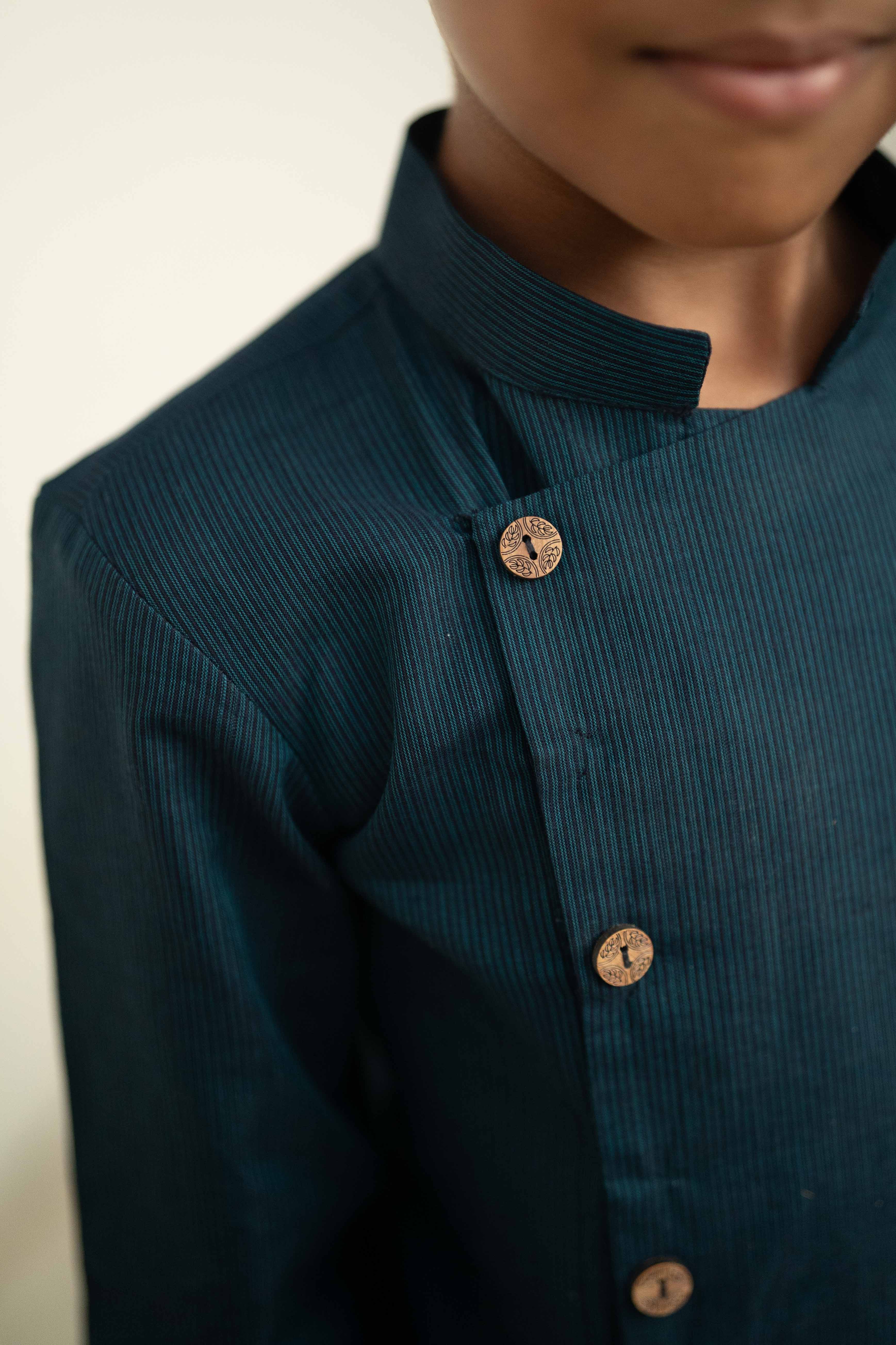 Blue Cross Line Kurta
