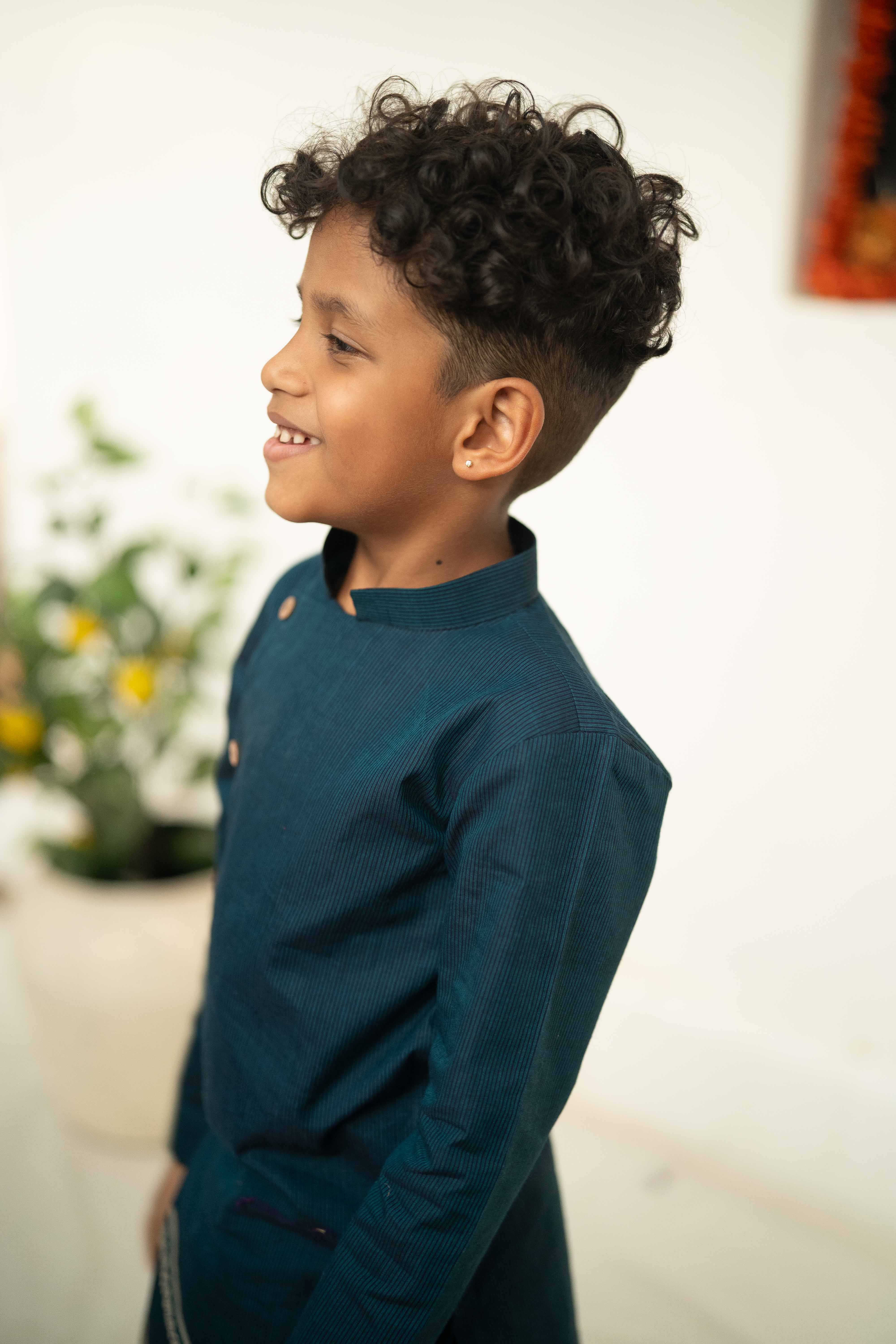 Blue Cross Line Kurta
