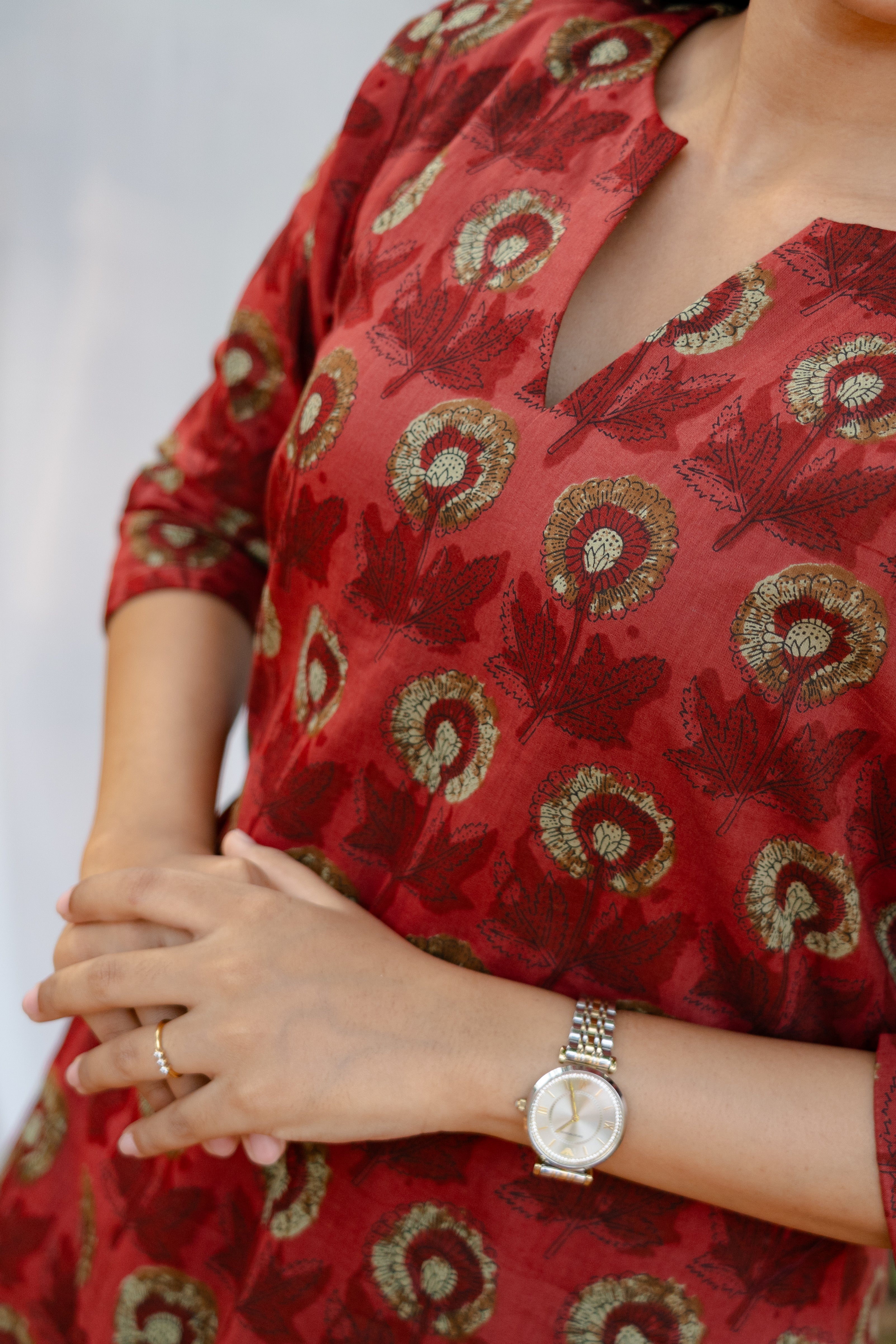 Red marigold A-Line Set