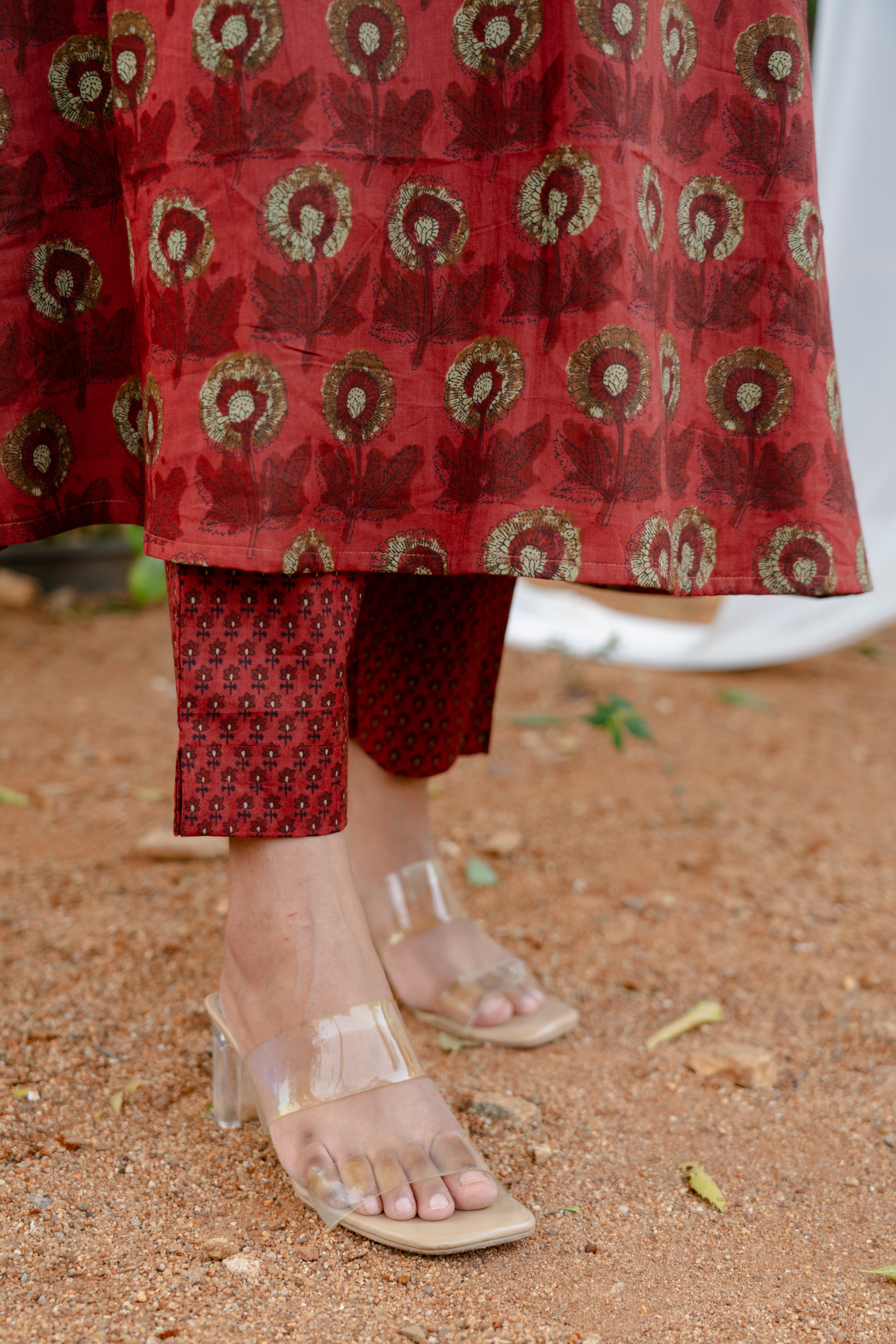 Red marigold A-Line Set