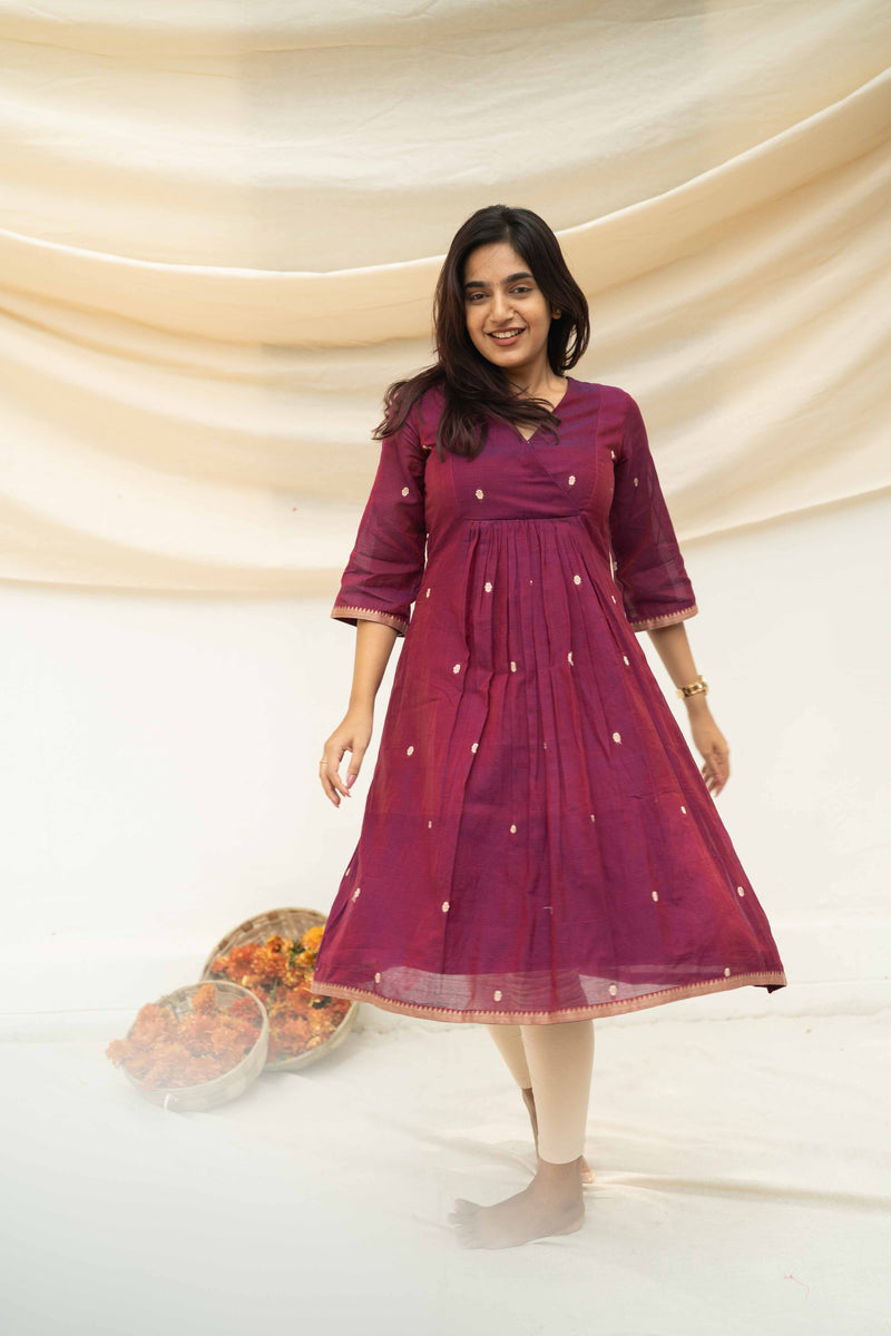 Berry Pink Narayanpet Cotton Top