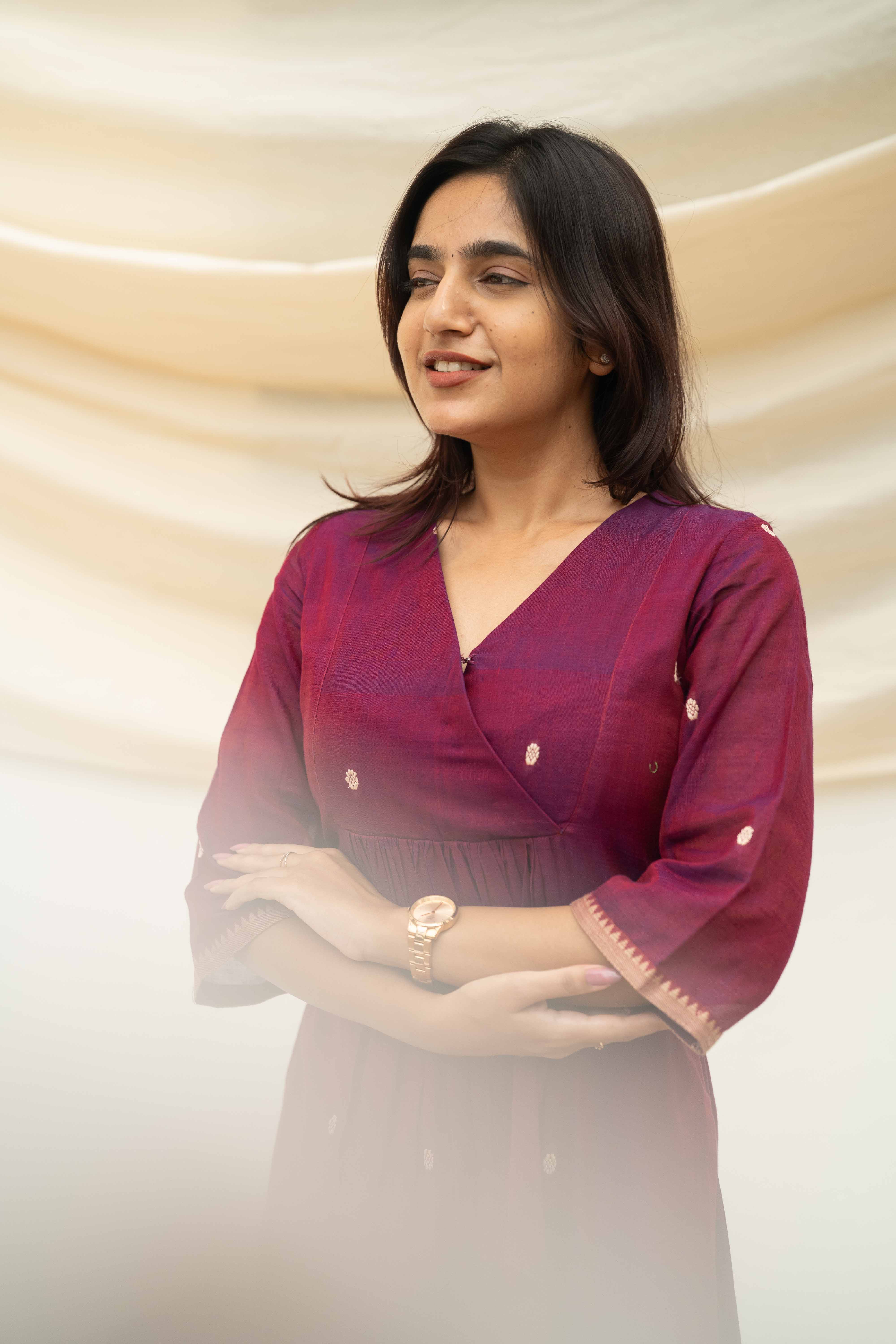 Berry Pink Narayanpet Cotton Top