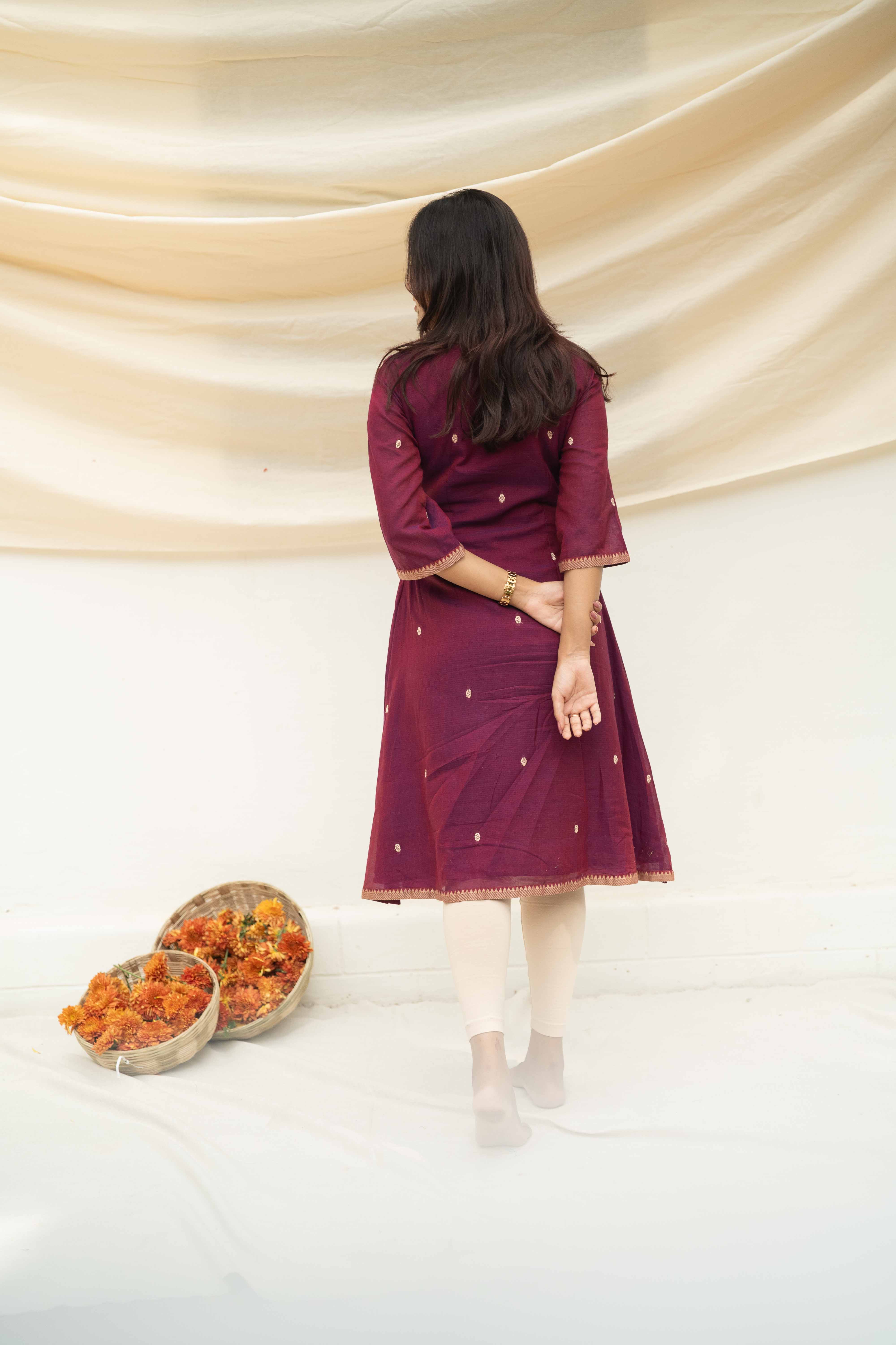 Berry Pink Narayanpet Cotton Top